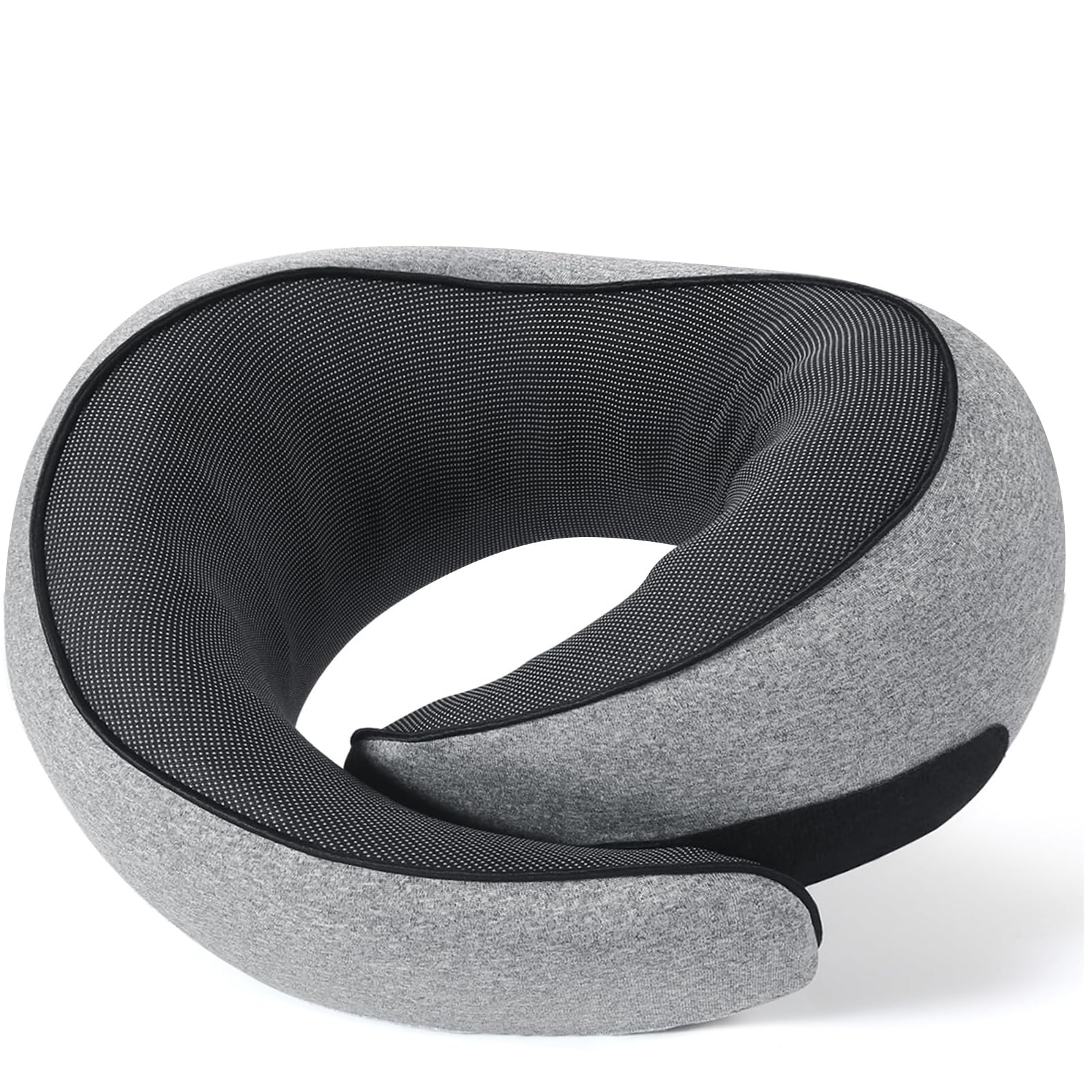 Travel Pillow, Travel Neck Pillow for Airplanes Car, 100% Pure Memory Foam Travel Pillow, Sleeping Essentials for Long Flight 360° Head Support Degree Dark Black