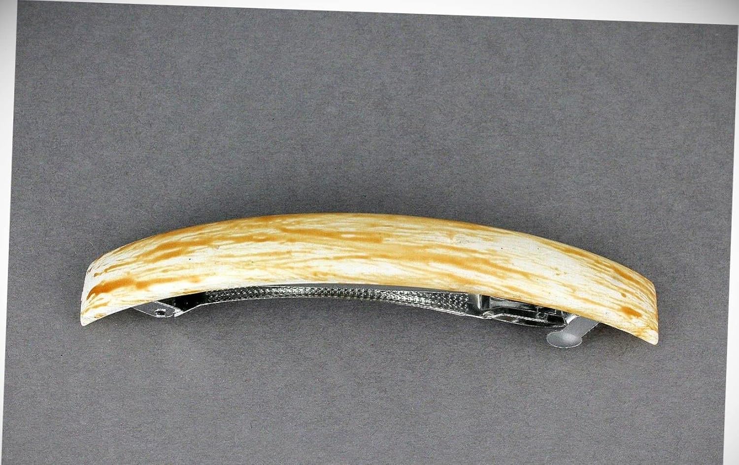 Perfect Hairstyle with Our Hair Accessories - Cream Brown Thin Skinny Narrow Rectangle Barrette Hair Clip 4.5" Long Brushed Fashionable Hair Accessory Hair Jewelry Accessories for Lady Women