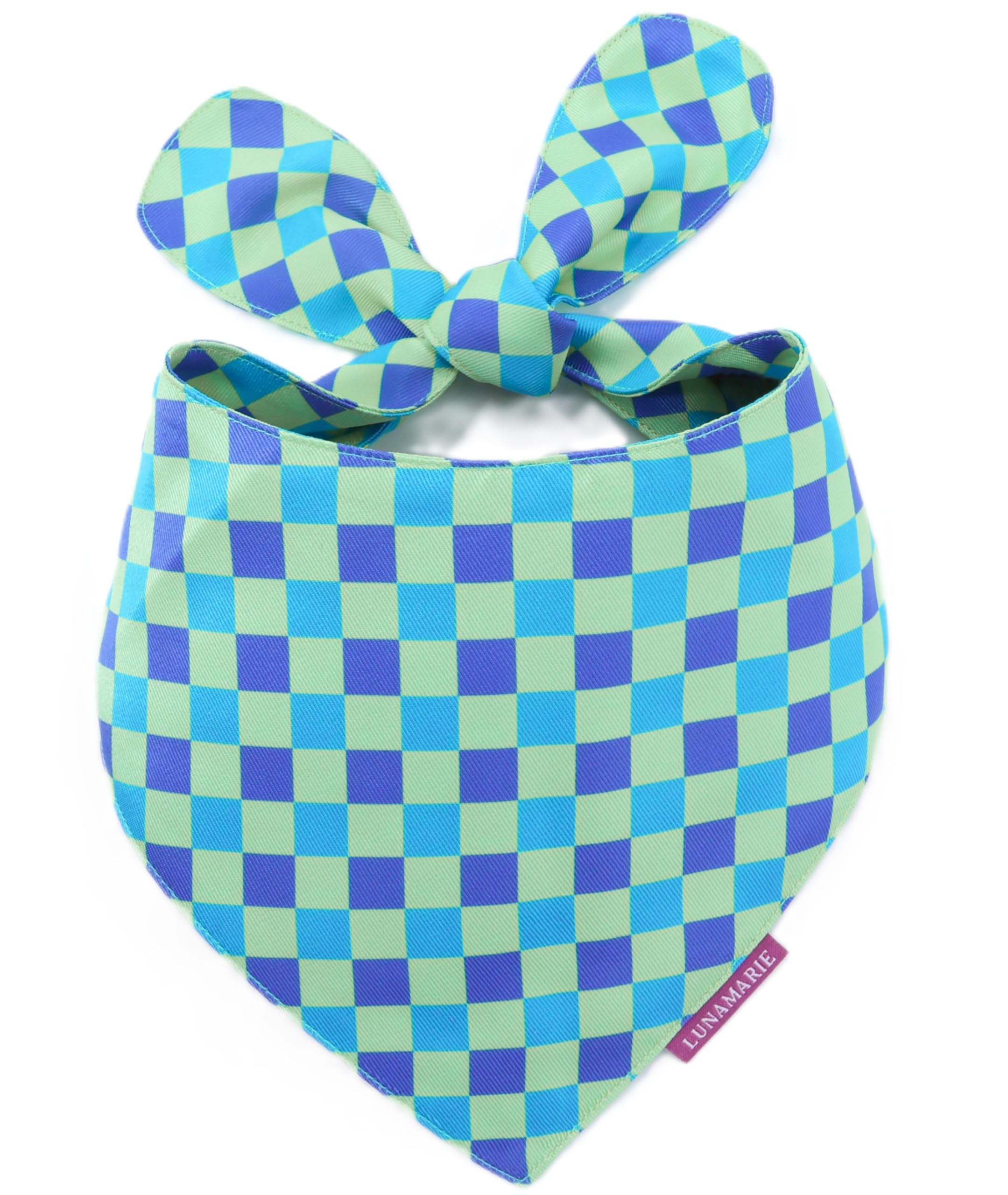 LunaMarie - Luxury Pet Birthday Bandanas -Premium & Silky Poly Fabric | 100% Handmade | Custom Shape Dual Layered (Electric Rebel, Small) — image 1