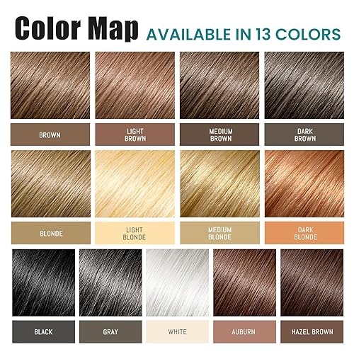 Miniatura 7 de Polvo de línea capilar para mujer, polvo de cobertura instantánea de raíz, negro oscuro, 0.14 onzas, con soplo compacto y espejo