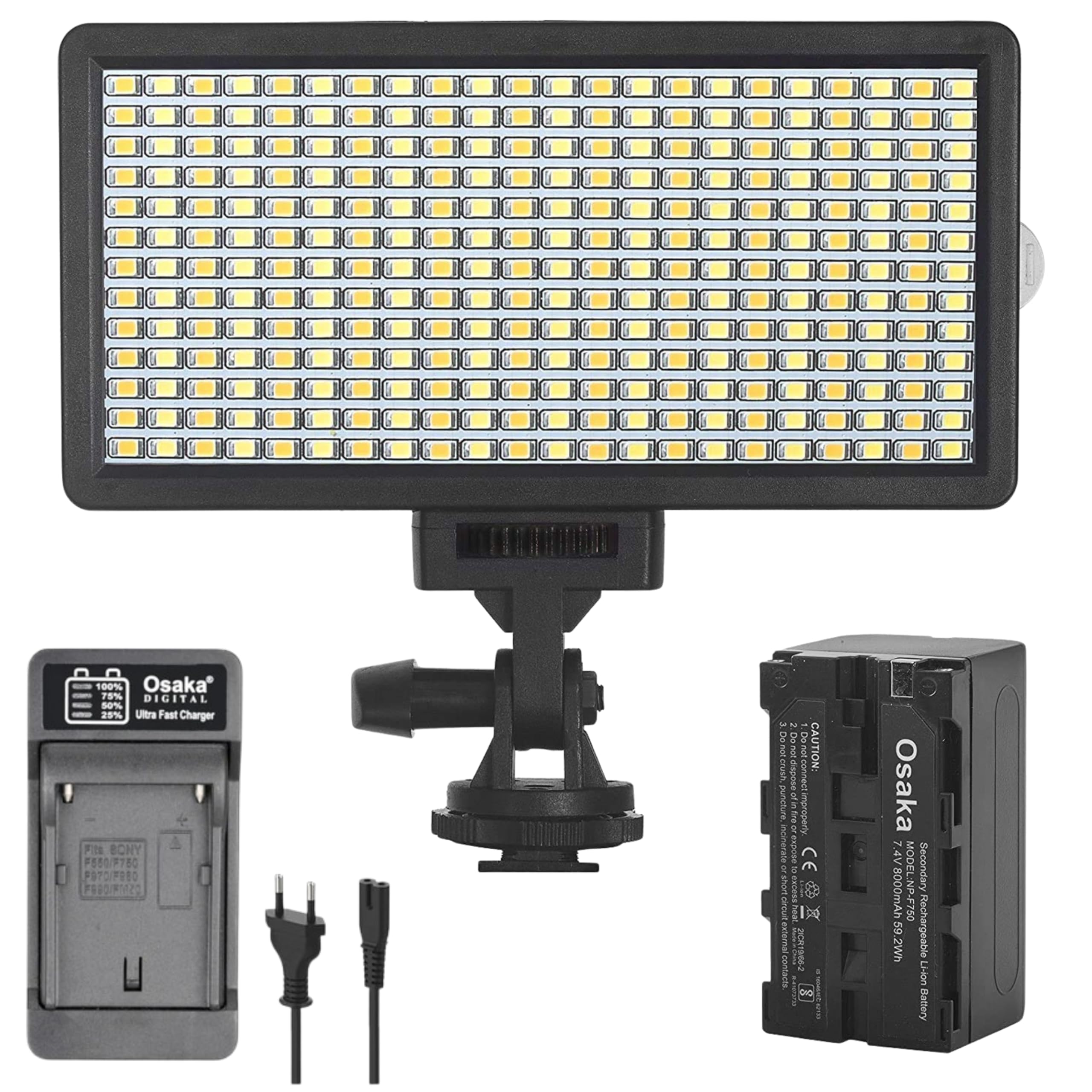 Osaka Bi-Color Dimmable LED Video Light OS-LED-308 Pocket LED Slim for DSLR Video Cameras tiktok Photography YouTube Video Shooting with (Upto 1.2HRS) F750 Battery 8000 mAh and Fast Charger-image-20
