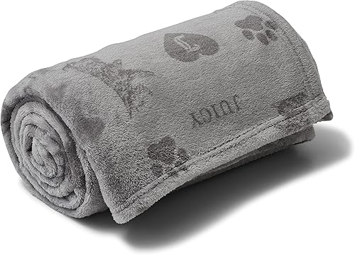 Miniatura 5 de Juicy Couture Manta de perro de 50 x 60 pulgadas color gris oscurogris claro, impresa, transpirable, ligera, lavable a máquina, manta de gato para