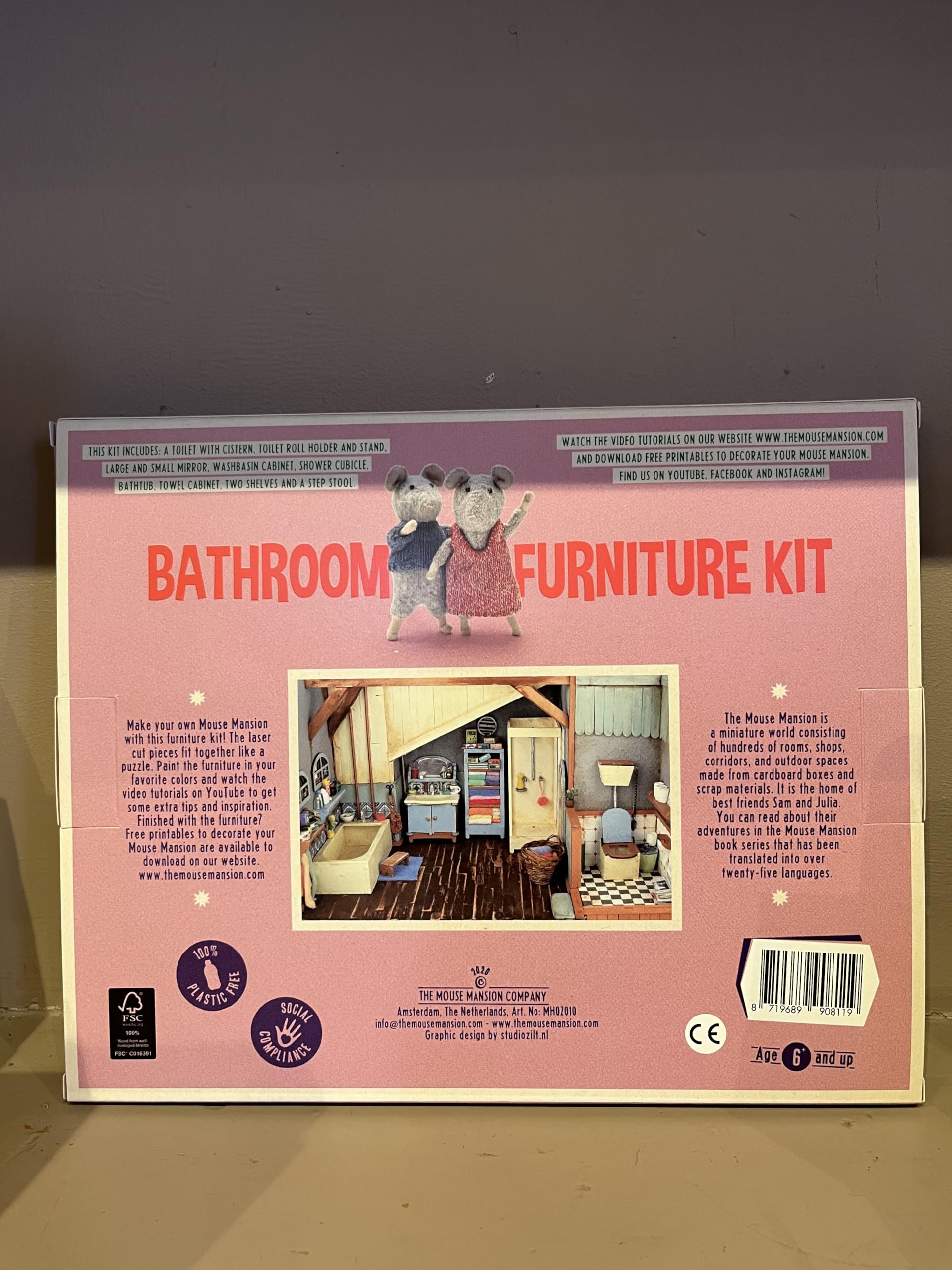Sam & Julia - Paket: Baue Dein eigenes Mäusehaus - Miniatur Räume, Puppen-Möbel und Zubehör 1/12 fürs Puppenhaus oder für die Puppenstube zum selber basteln