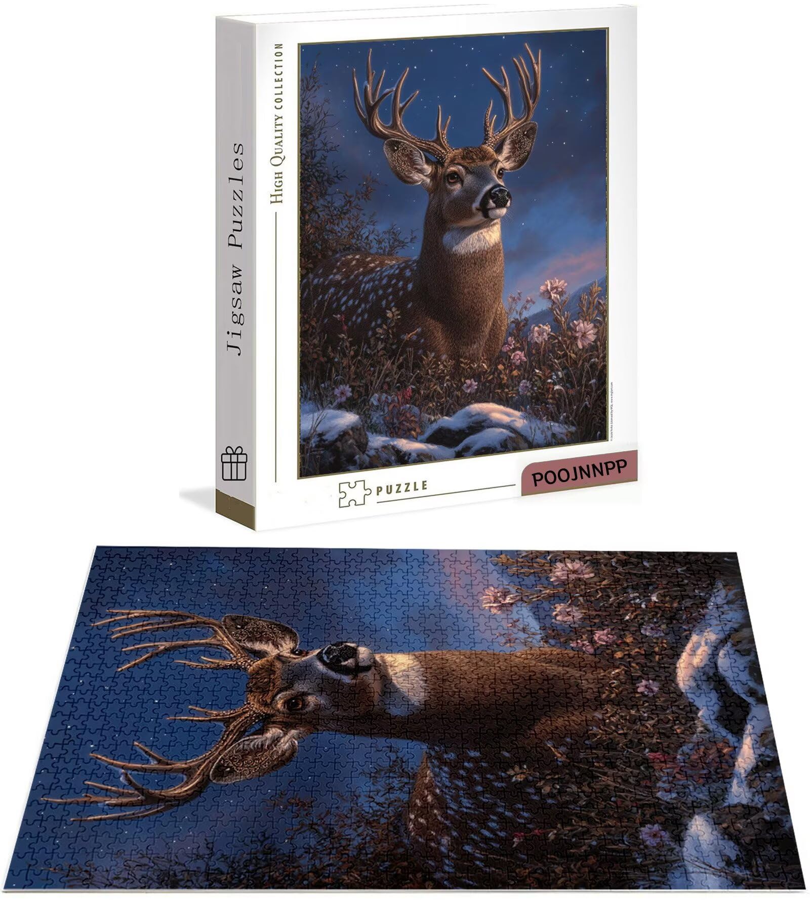 Puzzle 4000 Pezzi per Adulti Ragazzi, 3 4 5 Anni Puzzle Cervo 6 7 8 Anni Giochi Educativi Sostenibili Con Motivi Per Adulti Da Gioco in Legno Di Alta Qualità Jigsaw Animale per Gioco Familiare B-7189