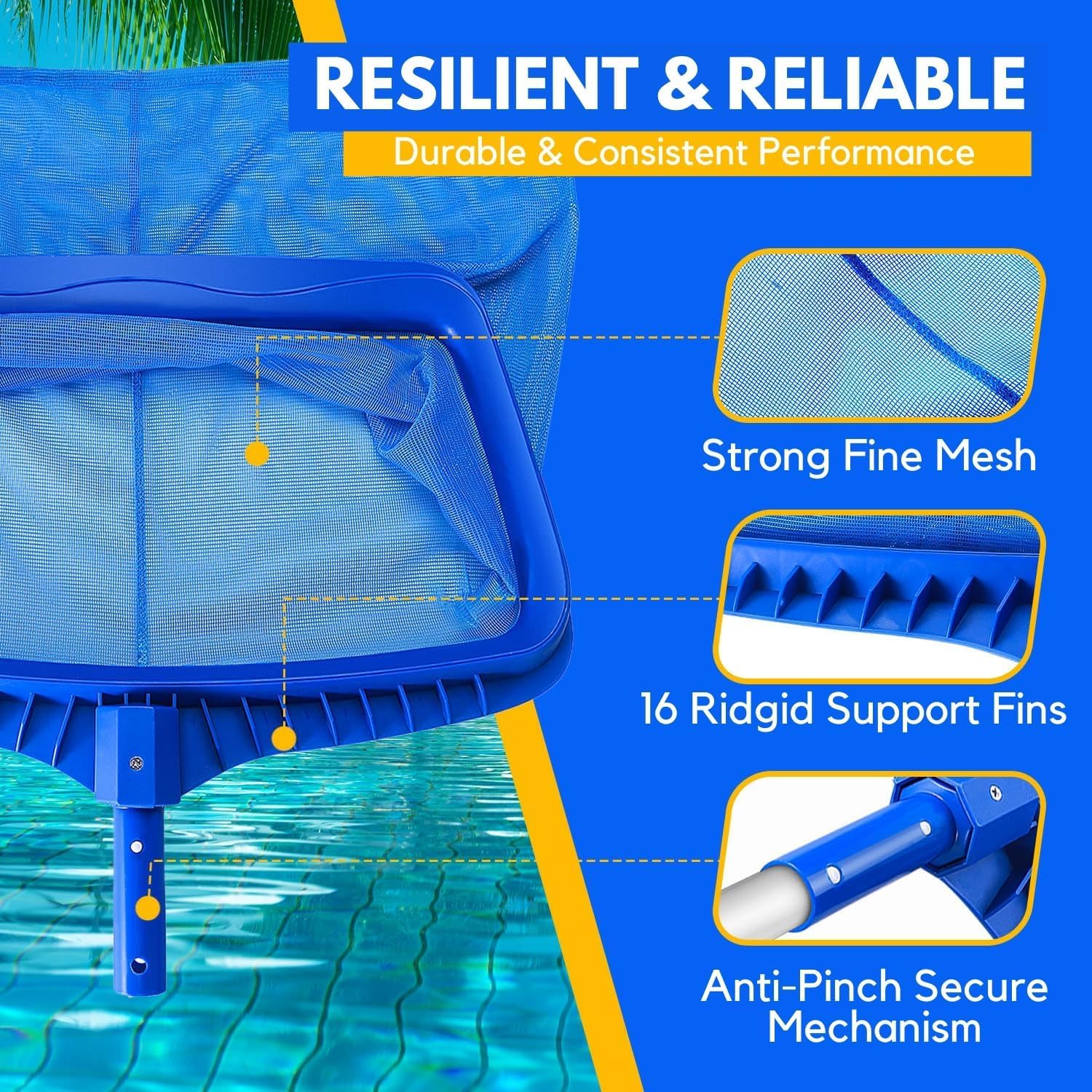 Spiry Swimming Pool Leaf Net Heavy Duty Pool Maintenance Swimming Pool Net 2