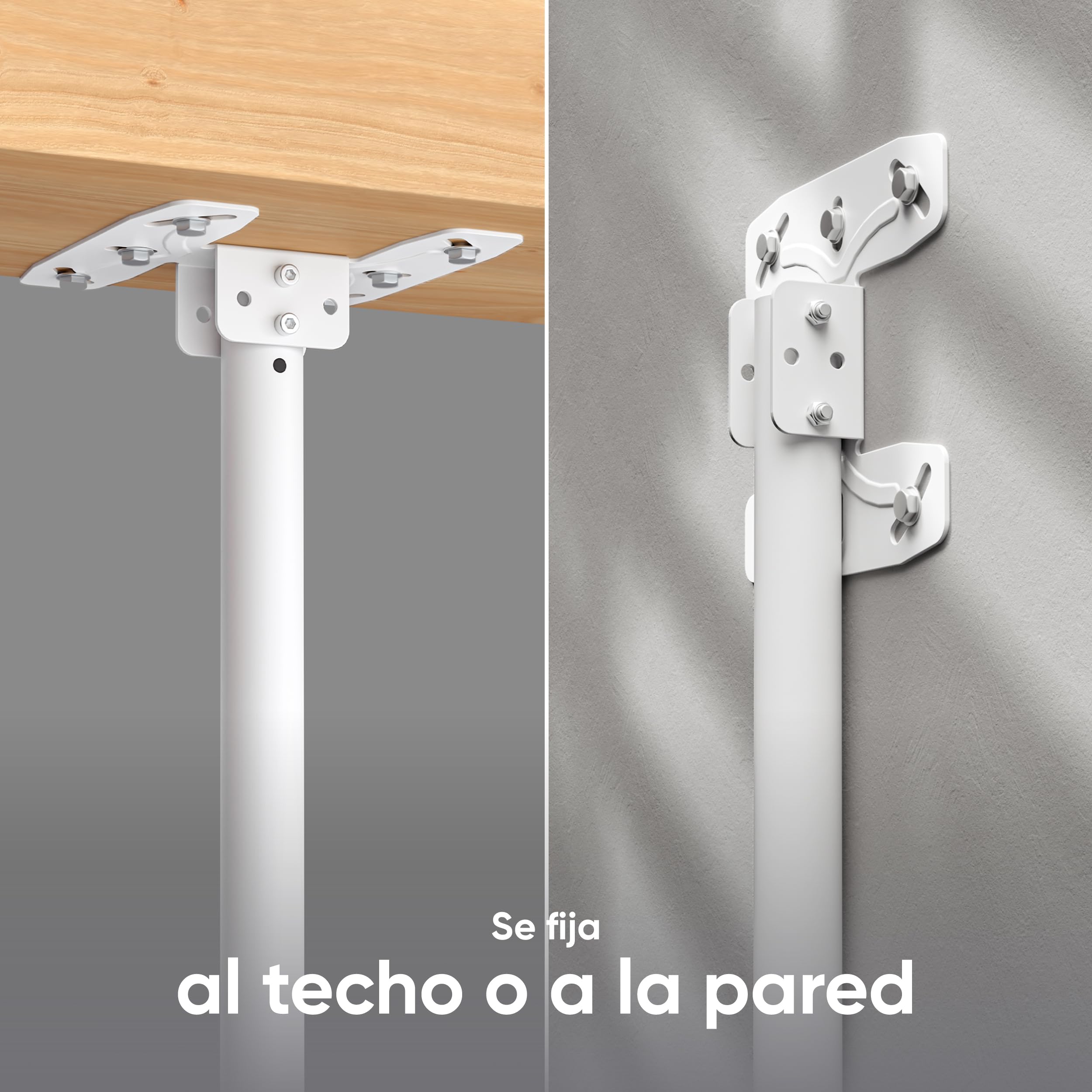 ONKRON Soporte TV Techo 32-80 Pulgadas, hasta 68,2 kg, Brazo Television VESA 100x100-600x400 mm, Soporte TV Pared Telescópico, Giratorio e Inclinable, Sujeción para Pantalla Universal, Blanco N1L-W