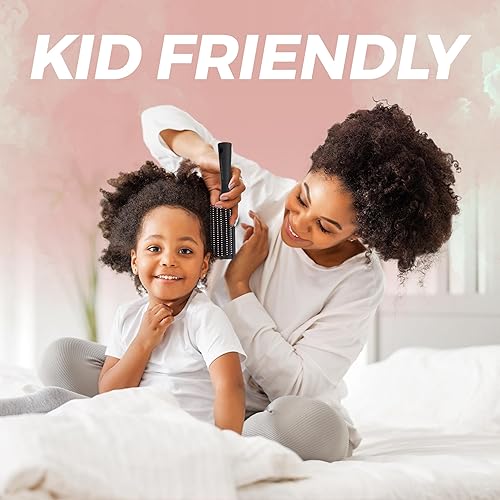 Miniatura 5 de Lily England Cepillo de pelo rizado de 9 filas para desenredar, peinar, separar y dar forma, cepillo definidor de rizos suaves para cabello rizado,