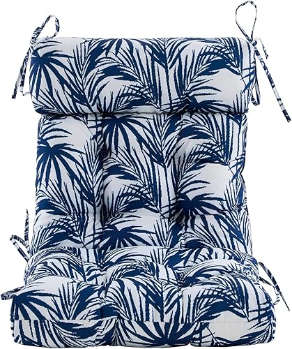 Miniatura 3 de ARTPLAN Adirondack - Cojín para silla de exteriores, cojín de mimbre grueso con respaldo alto y lazos para muebles de patio, 44 x 21 x 4 pulgadas, 1