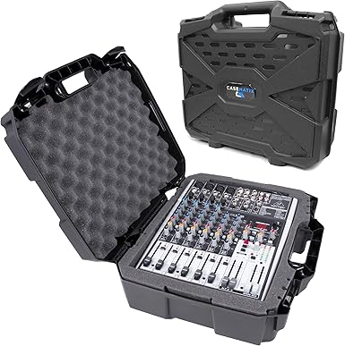 Amazon Com Casematix 17 Hard Shell Audio Mixer Travel Case Compatible With Behringer Xenyx X14usb 14usb Qx14usb Q14usb 12fx 12 802 Q802usb Qx12usb Qx1002usb 1002b Q12usb Musical Instruments