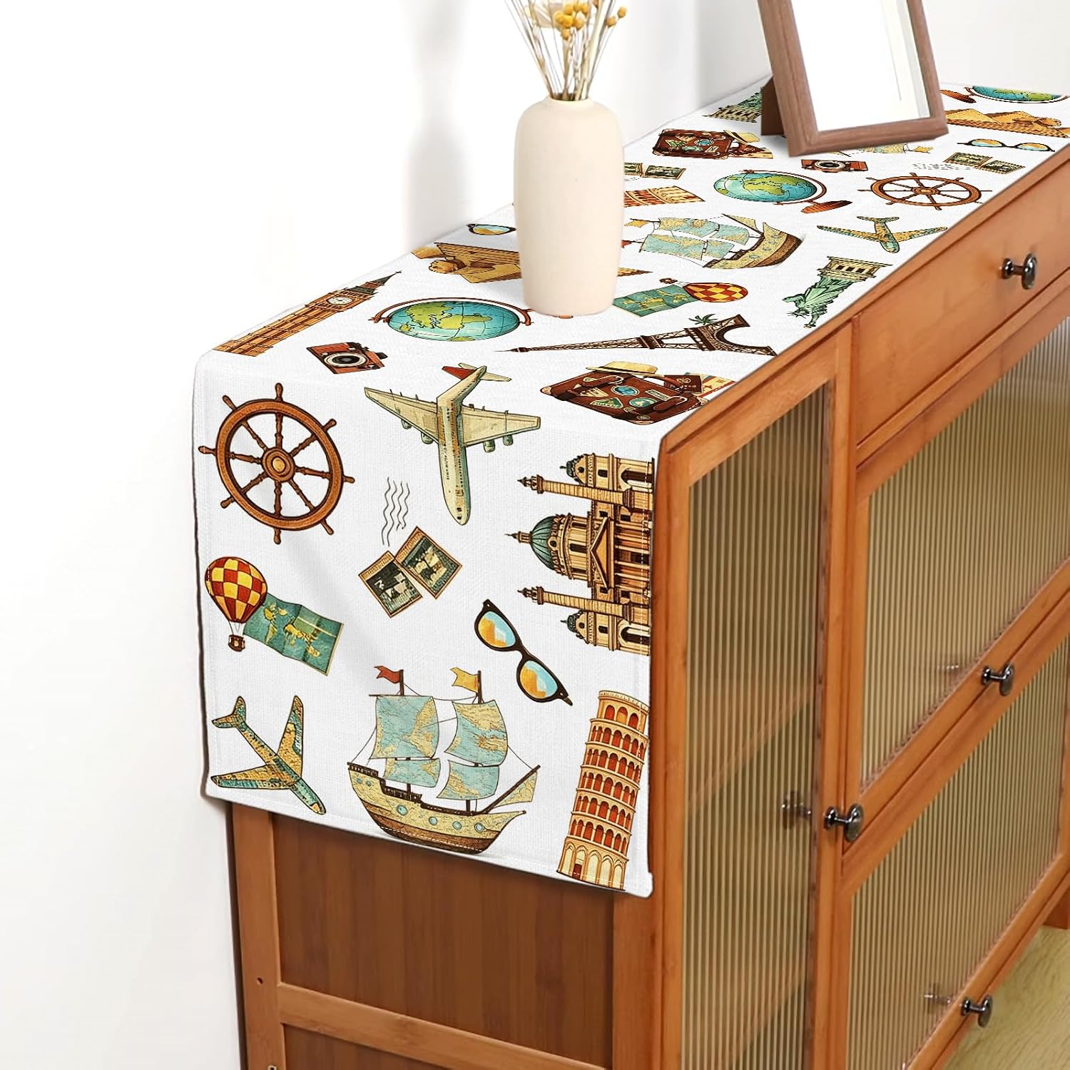 Vintage Travel Party Decoration Adventure Awaits Table Runner image 5