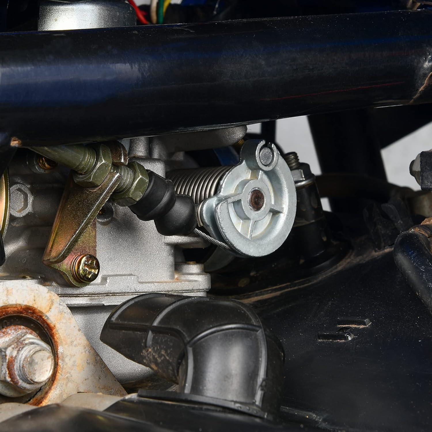 RUTU ATV Thumb Throttle & Brake Cable Kit - Full Metal Speed Governer with Brake Lever - Speed Limiter for 50cc, 90cc,150cc,250cc ATV, Quad Bike, Go Kart with Front Drum Brakes - for 7/8" 22mm Handle