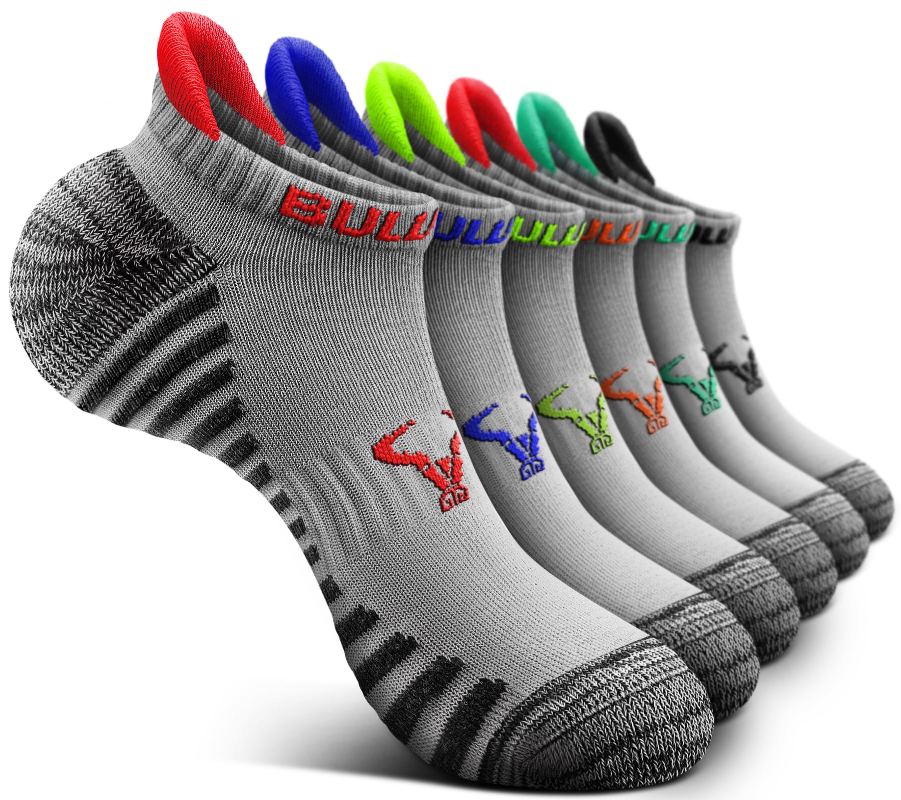 BULLIANT Women Athletic Ankle Running Socks Multi-Pack Cushioned No Show