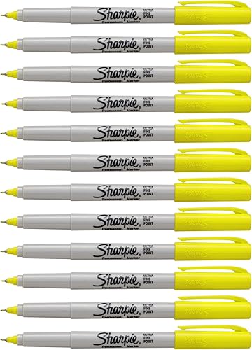 Miniatura 1 de SHARPIE Marcadores permanentes, punta ultra fina (amarillo supersónico)