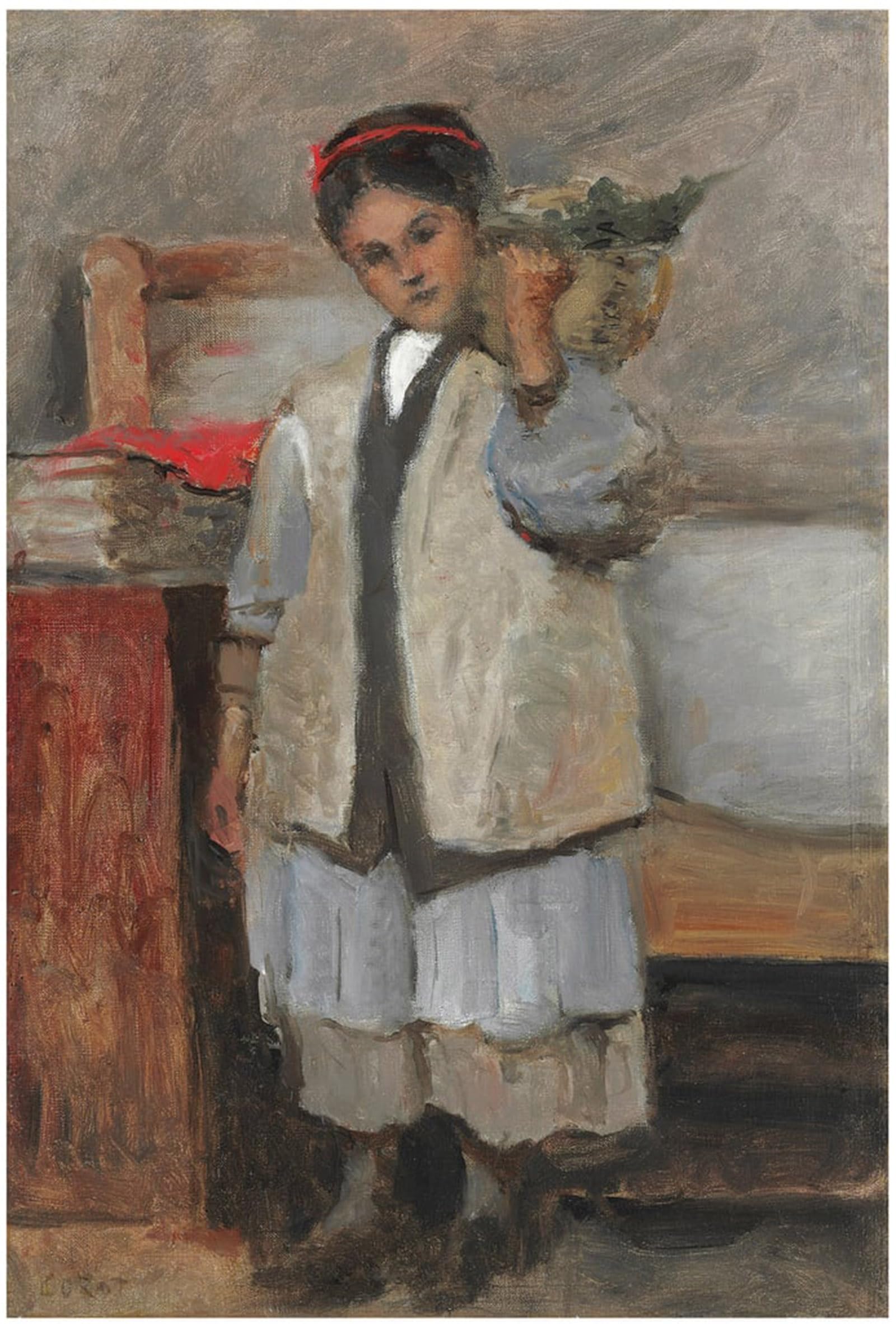 SERENDIPITP Retro Picture Poster Wall Art Pictures Painting The Young Seraphine Dressed in Corot by Jean Baptiste Camille Corot Wall Art Canvas Print for Wall Decor 60x90cm