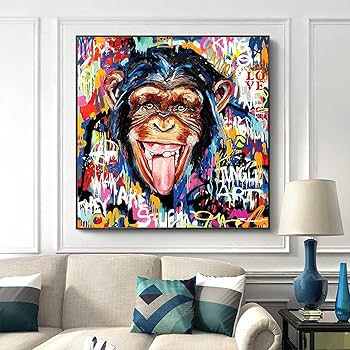 Amazon.co.jp: ストリートグラフィティアート抽象かわいい猿の