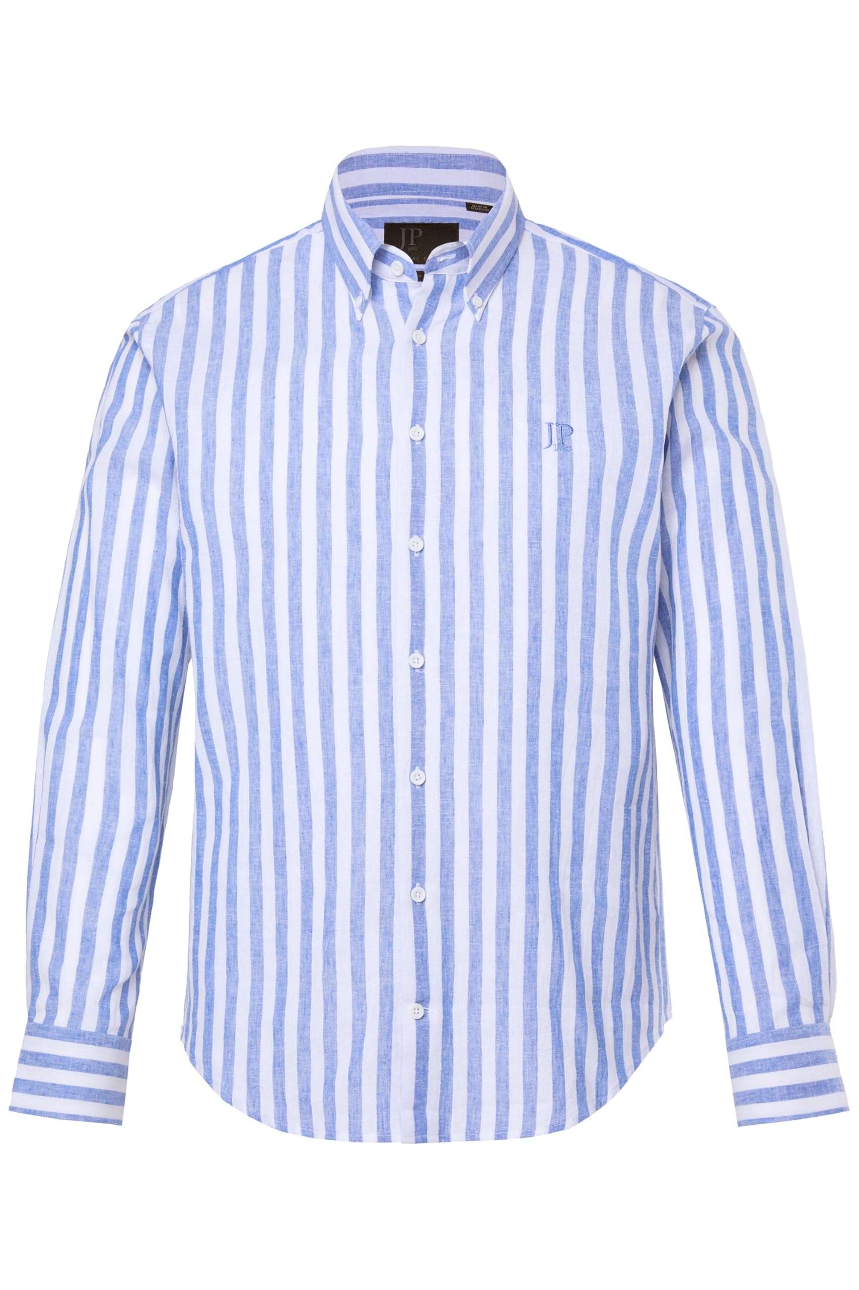 JP 1880 Jp1880 Streifenhemd, Langarm, Leinenmix, Buttondown-Kragen, Modern Fit, bis 8 XL Camicia Uomo