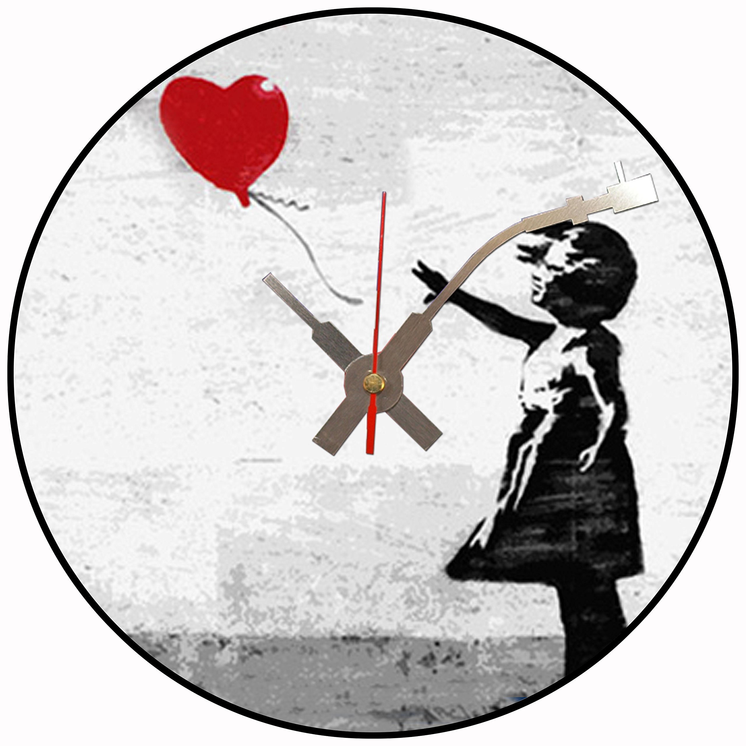 Iconic Banksy Girly with balloon vinyl record wall clock (There is always hope)
