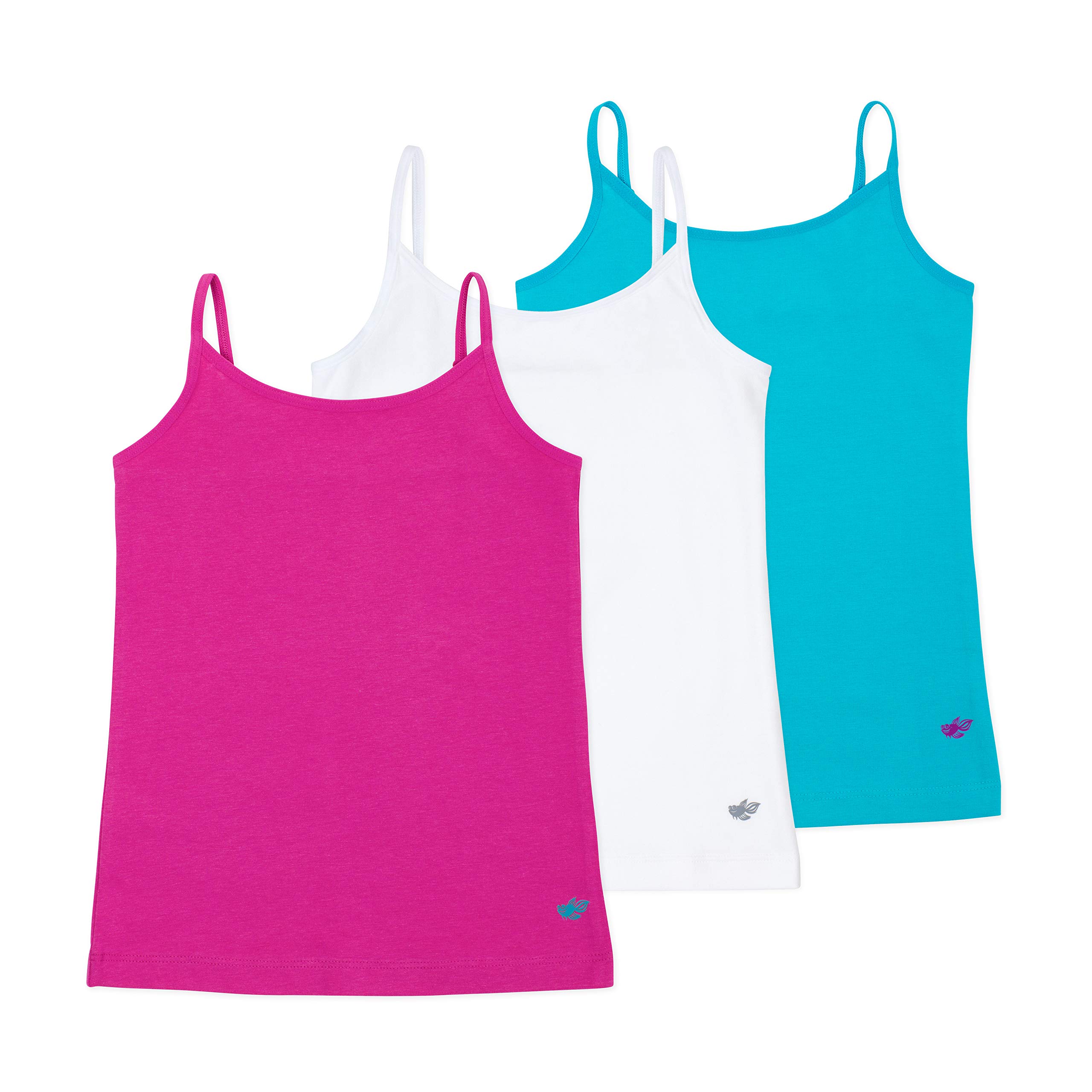 Lucky & MeEmma Girls Camisoles | Longer Length w/Adjustable Straps | Tagless | Wear on Its Own Or Layering Top | 3-Pack
