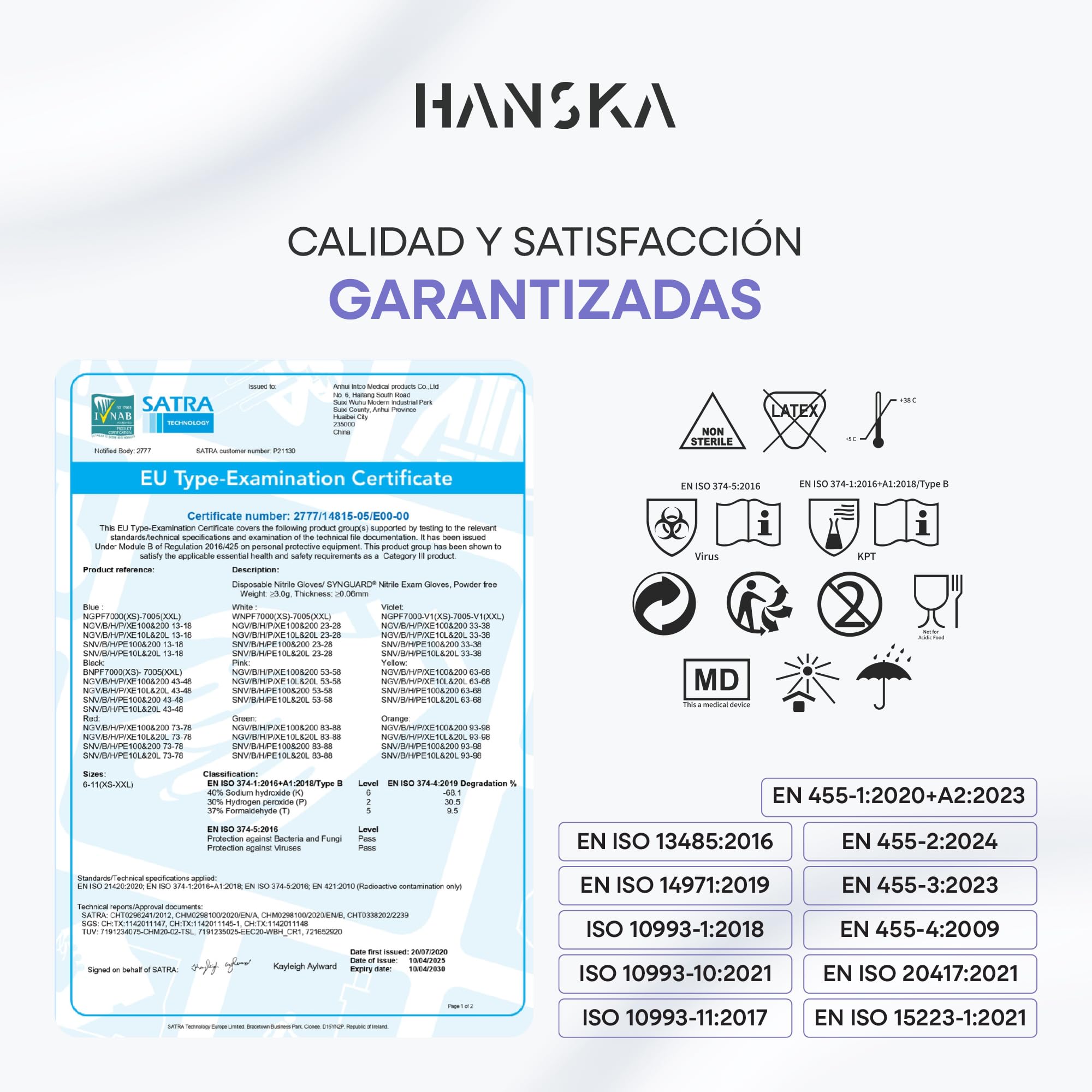 HANSKA Paquete de 1000 guantes desechables de nitrilo morado - Sin polvo - Desechables - Ambidiestros - No estériles - Base de goma - Apto para uso médico y manipulación de alimentos (1000, M)