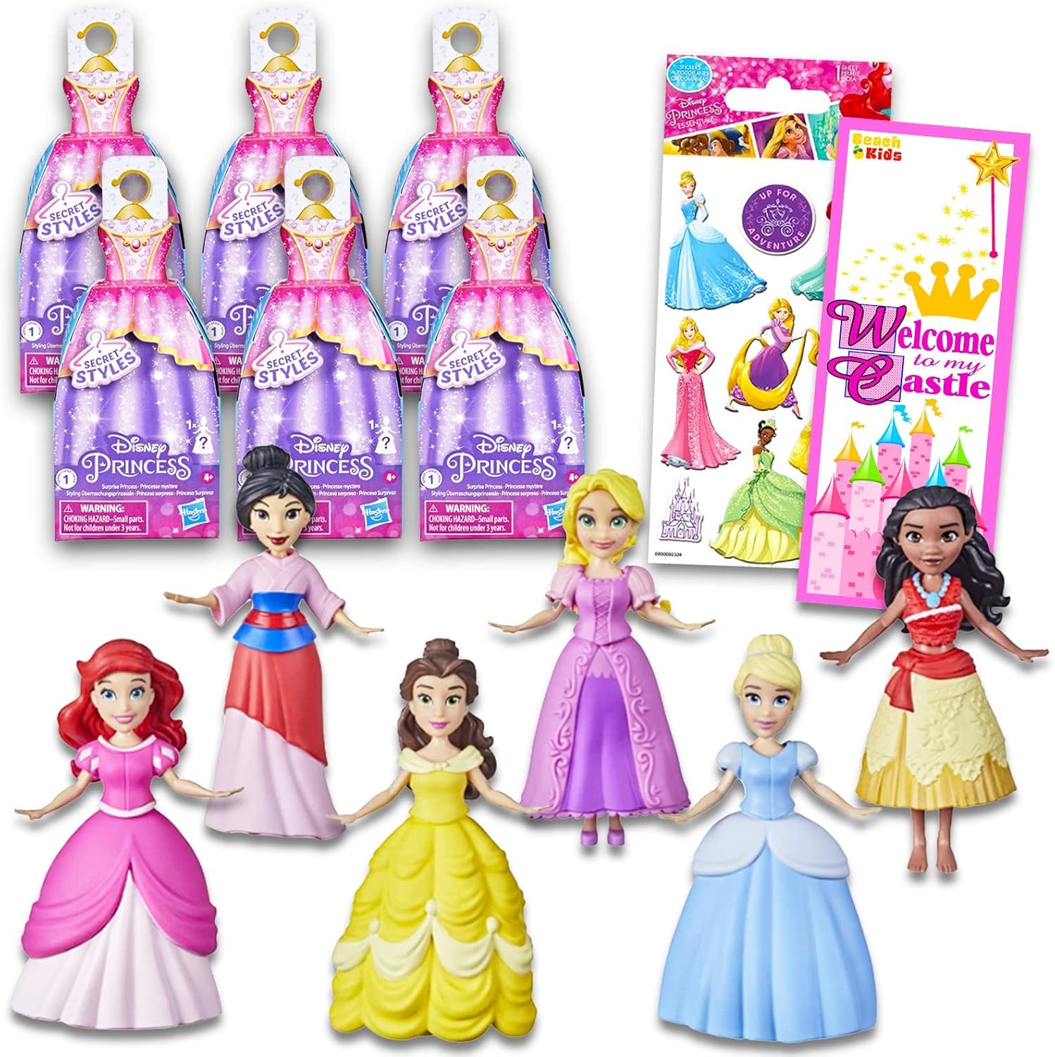 Disney Princess Party Favors Set Bundle with 6 Disney Princess Secret