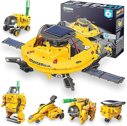Miniatura 6 de STEM Projects para niños de 8 a 12 años, kit de robot solar 6 en 1, juguetes espaciales para niños de 10 años, juguetes de construcción, kits de