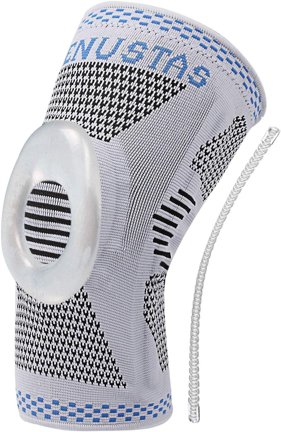 Nylon Silicon Knee Sleeve, Knee Brace Compression Sleeves, Elastic & Adjustable Knee Pad Silicone Padded Bracket/Patella Stabilizer for Meniscus Tear Arthritis Pain Relief