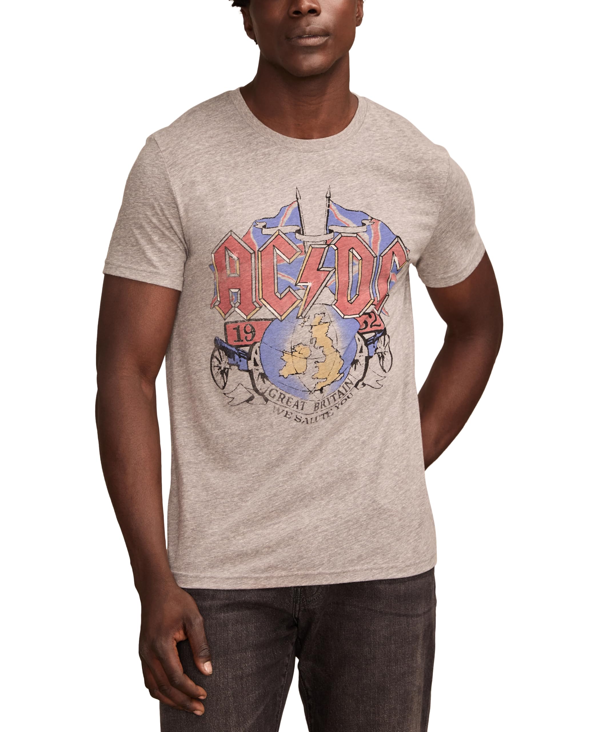 Lucky Brand Men's Graphic Tee, Heather Grey, XXL