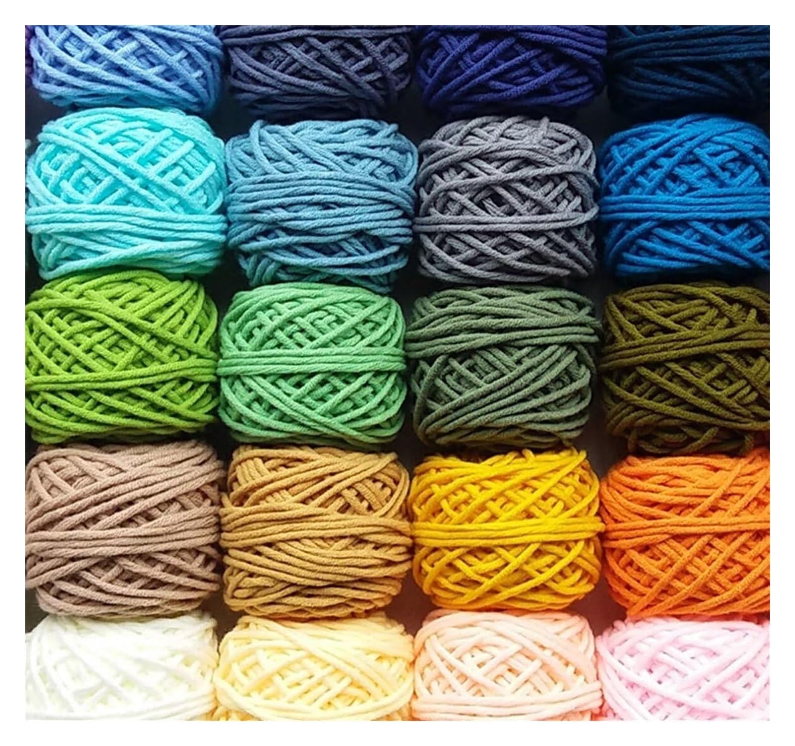przędza dziewiarska, Przędza akrylowa tuftowana, nić o grubości 3,5 mm, 8 nitek bawełnianego szydełka mlecznego(35 Colors)
