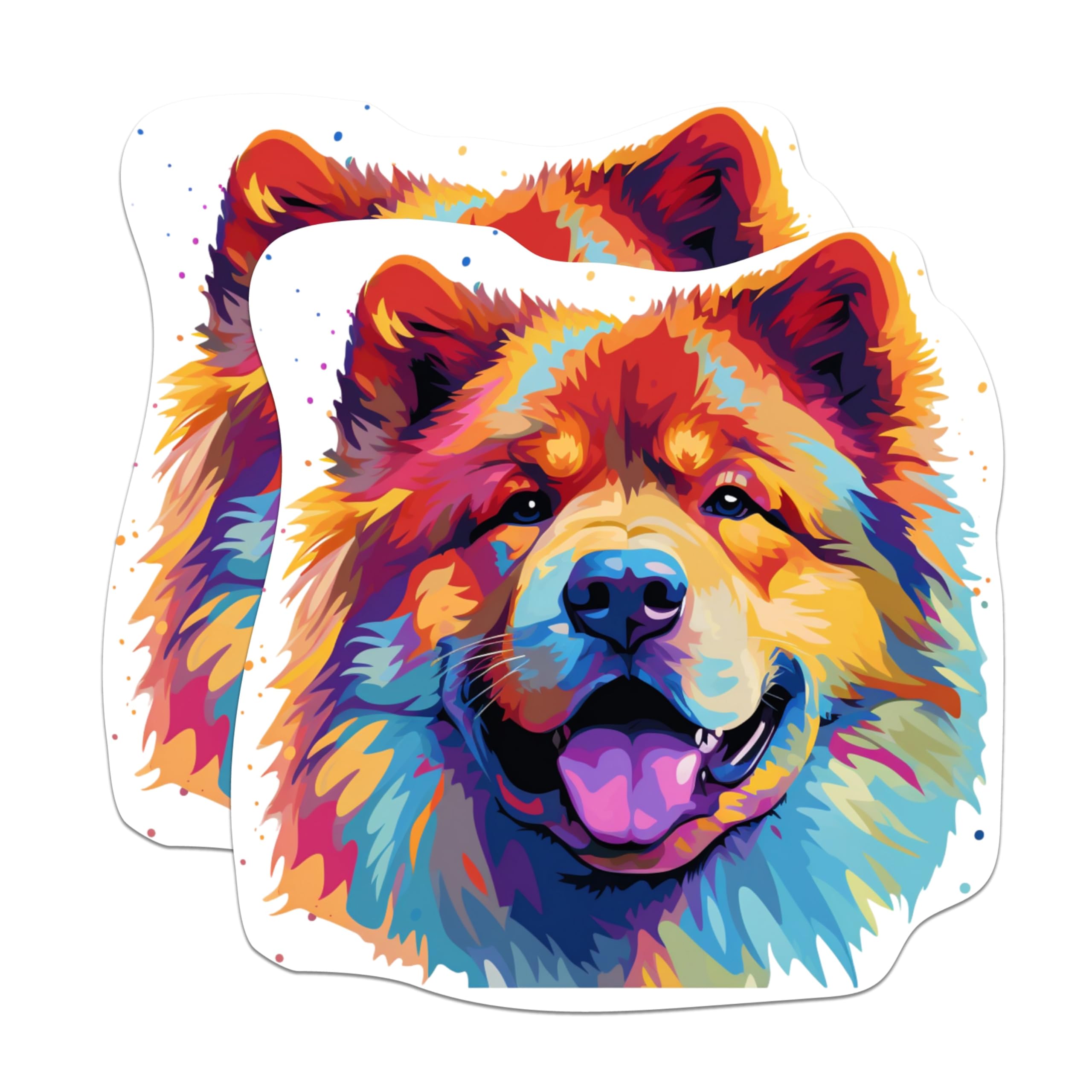 (2 Pack) Chow Chow Dog Breed Stickers - 5 Inches On Longest Side - Choose from Over 100 Dog Breeds - for Cars, Trucks, Skateboards, Laptops - Made in USA - BMCS1829