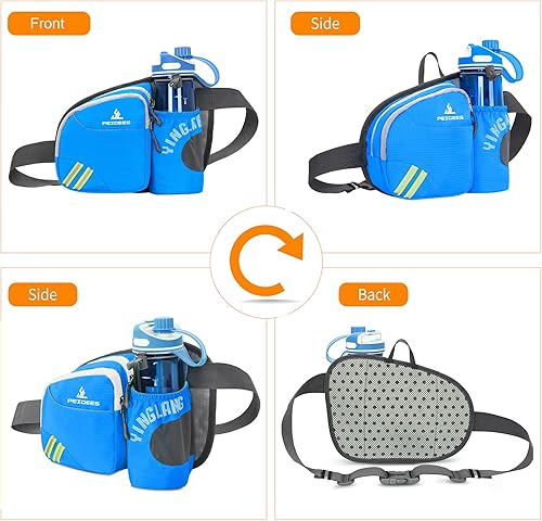 Miniatura 7 de Peicees Riñonera con soporte para botella de agua para hombres y mujeres, senderismo, correr, pasear al perro, para todos los teléfonos (botella no