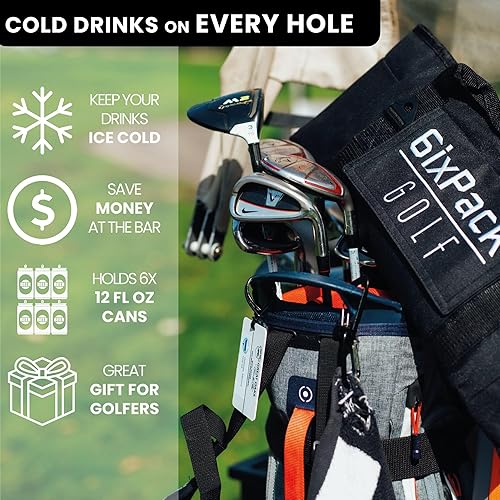Miniatura 4 de Bolsa enfriadora de golf más 2 paquetes de hielo, aislamiento de celda cerrada HD que mantiene las bebidas frías durante horas, capacidad para 6