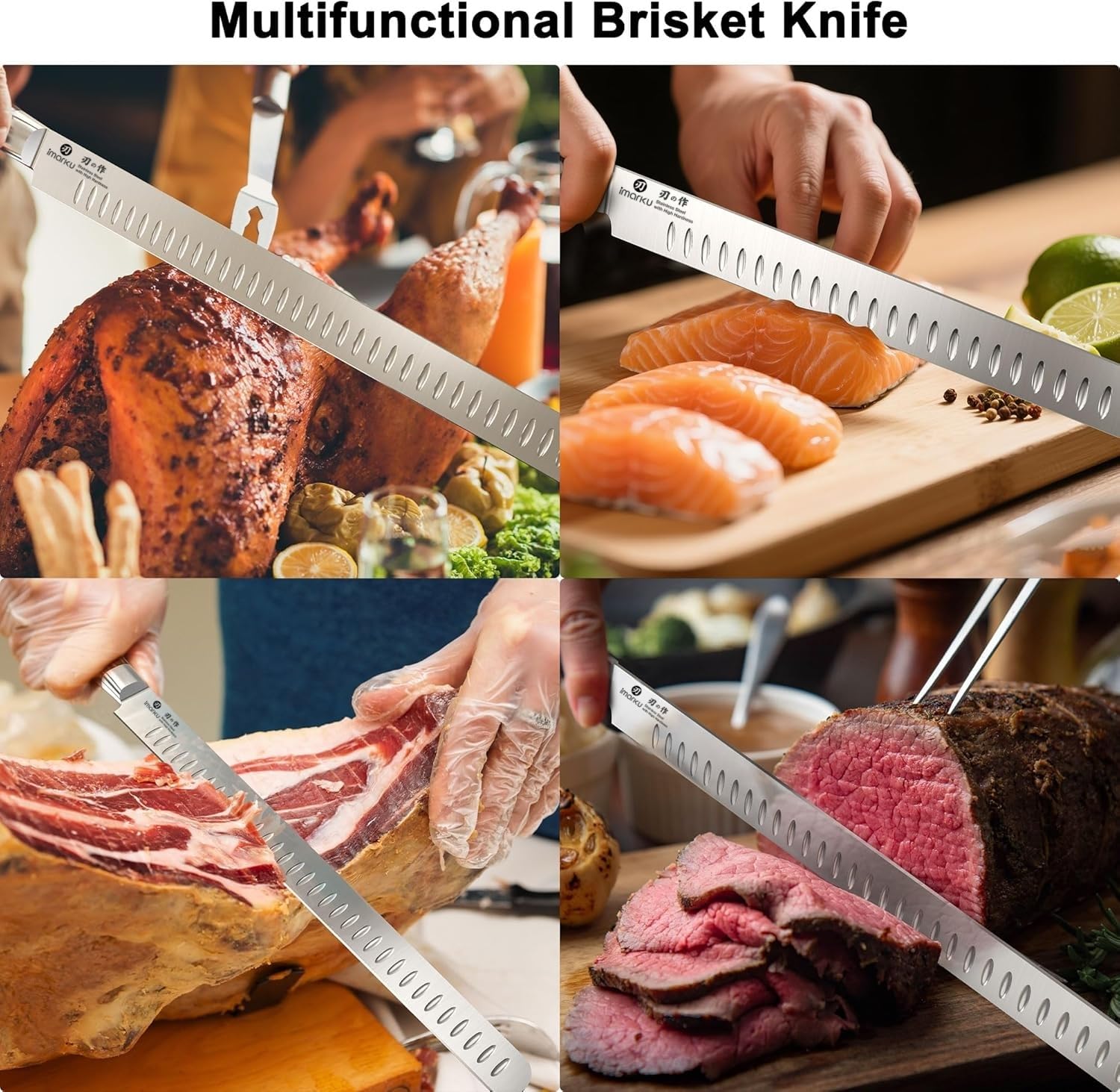 imarku Brisket Knife - 12 Inch, Japanese High Carbon Stainless Steel — Amazon image 8
