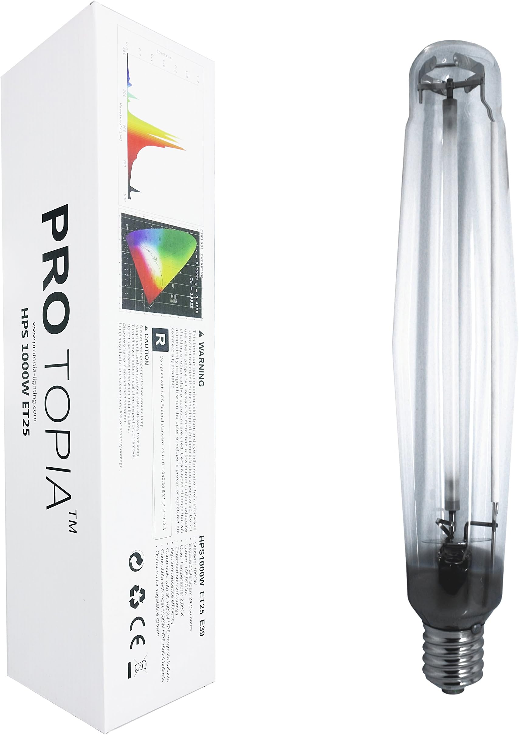 - HPS 1000W Pressure Sodium Grow Light Bulb High PAR Enhanced Warm Light Spectrums CCT 2100K Lamp for Plants, 1000W High Pressure Sodium Grow Light
