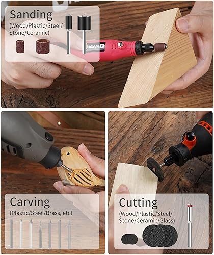 Miniatura 4 de HARDELL Accesorios para herramientas rotativas, 230 piezas, kit de accesorios de herramientas rotativas eléctricas, vástagos de 18 pulgadas de