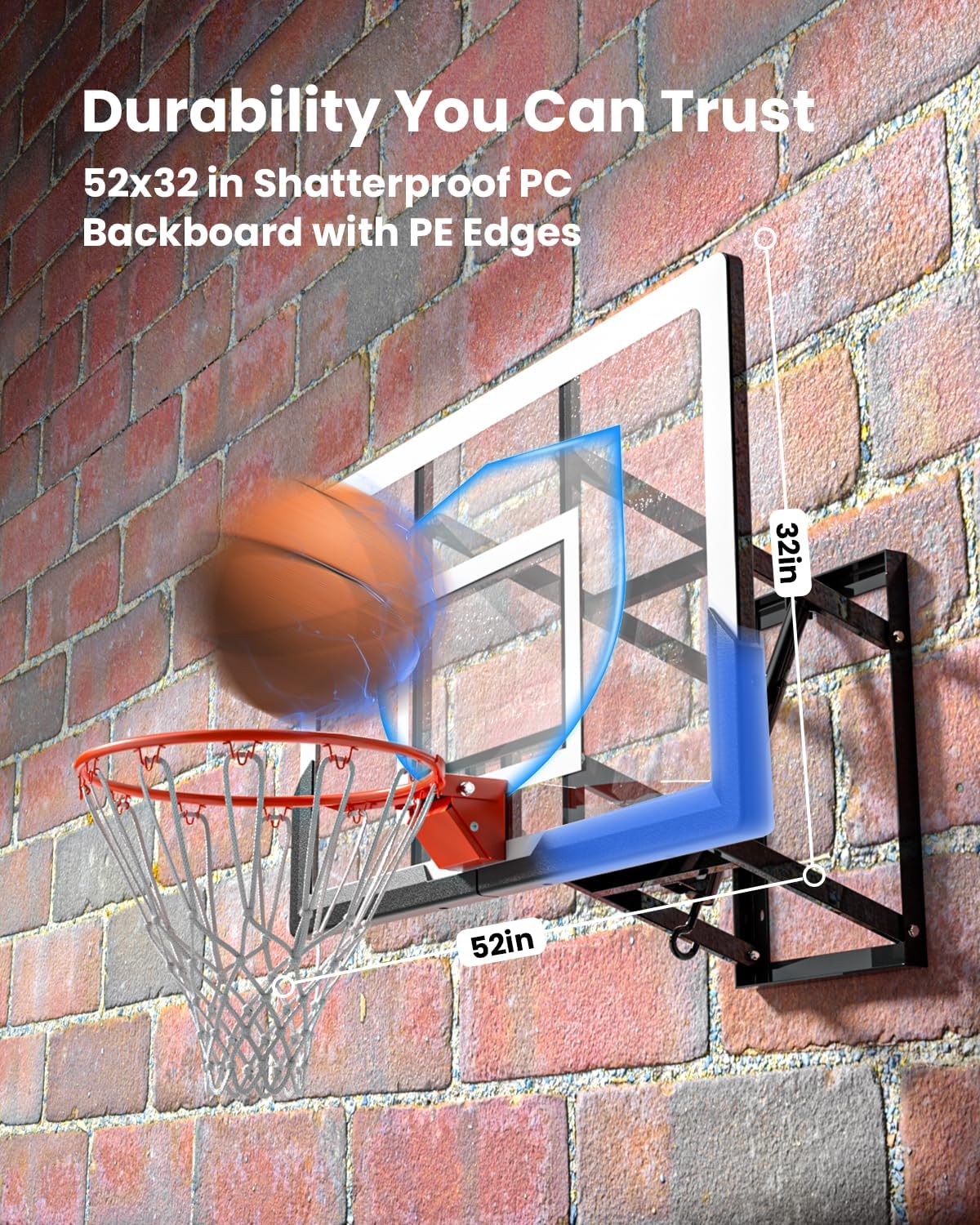 IGL In ground Basketball Hoops Outdoor, 10ft Height Adjustable Basketball Goal In ground with Shatterproof Backboard and Pro-Style Rim