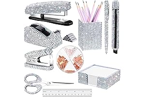 Rivoli Rhinestone Desk Accessories Set: A Touch of Sparkle for Your Workspace