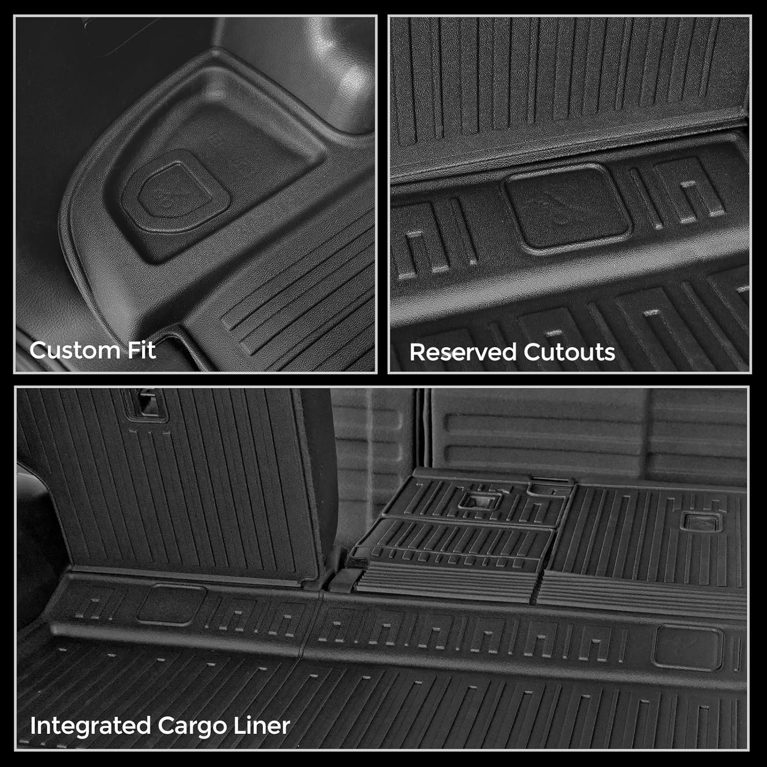 Floor Mats for Toyota 4Runner 2013-2024, All Weather Floor Mats Trunk Cargo Liner with Backrest Protectors Accessories and Door Sill Guards Accessories, Full Coverage Set (Only Fit 5 Seats)