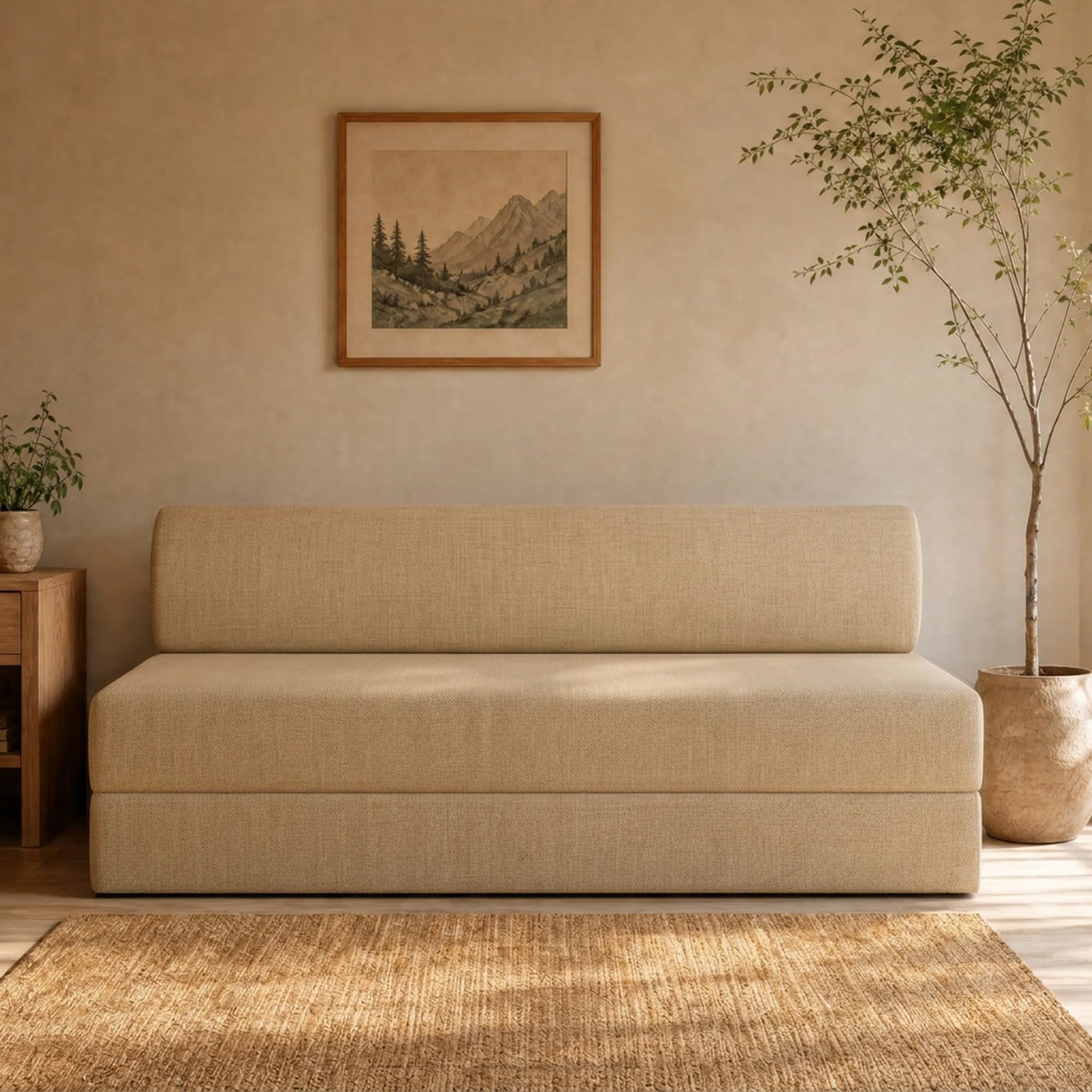 Kurlon Sofa Cum Bed | 3 Seater 75x60x7 Inch - Folds into a Queen Bed | 3-in-1 Sofa, Lounger & Bed | Foldable Sofa Bed | High Resilience Foam Medium Firm | Washable Zip Cover | 3 Years Warranty-image-29