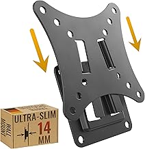 RICOO Monitor Halterung Wandhalterung Fest Slim Bildschirmhalterung Monitorhalterung für 13-29 Zoll Flach Smart F0111 Computer Curved PC Bildschirm Wand-Halter VESA 75 x 75 & 100 x 100 mm