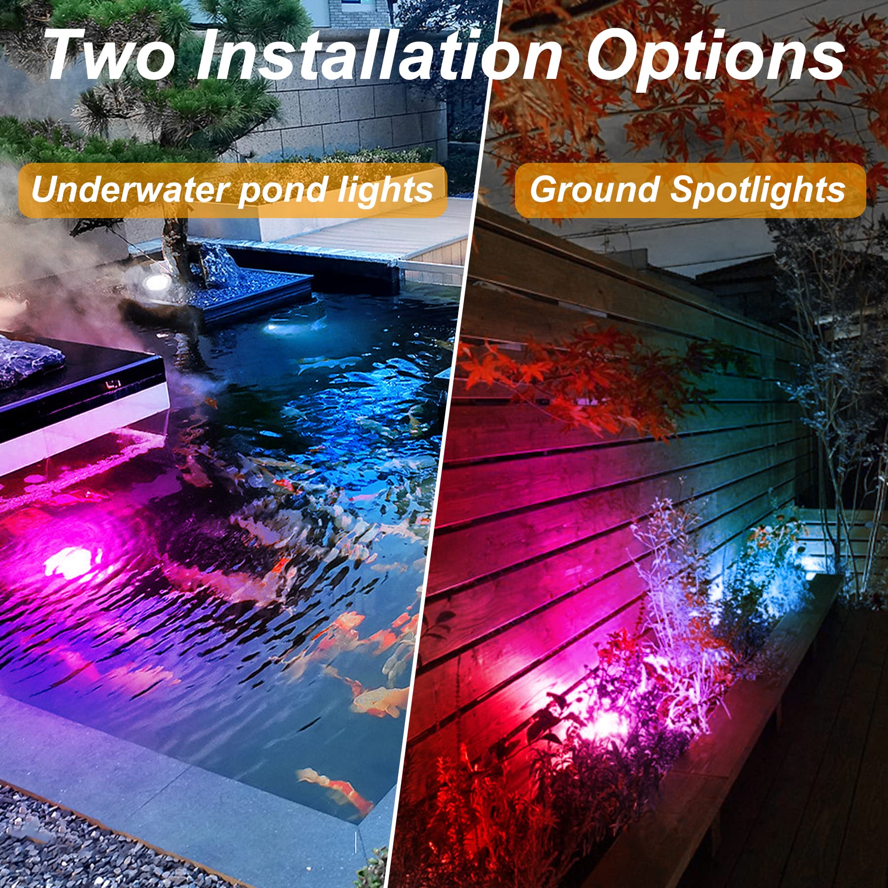 Illuminazione solare per laghetto, per esterni, faretto subacqueo regolabile, luce subacquea RGB, cambia colore, IP68, impermeabile, per auto on/off, illuminazione per esterni, 3 pezzi