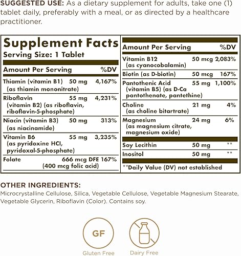 Miniatura 2 de Solgar - Complejo B Megasorb "50", 100 Tabletas