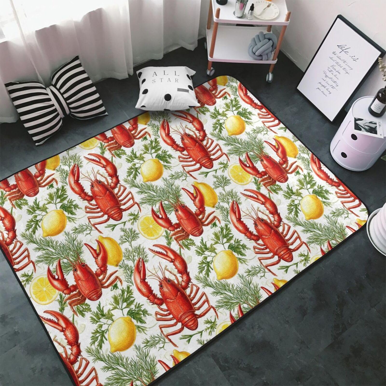 Tapis de salle à manger lavable grand format 152x99 cm tapis d'intérieur