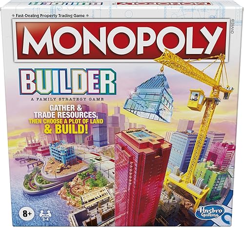 Monopoly Builder - Juego de mesa, juego de estrategia, juego familiar, juegos para niños, juego divertido para jugar, juegos de mesa familiares, de