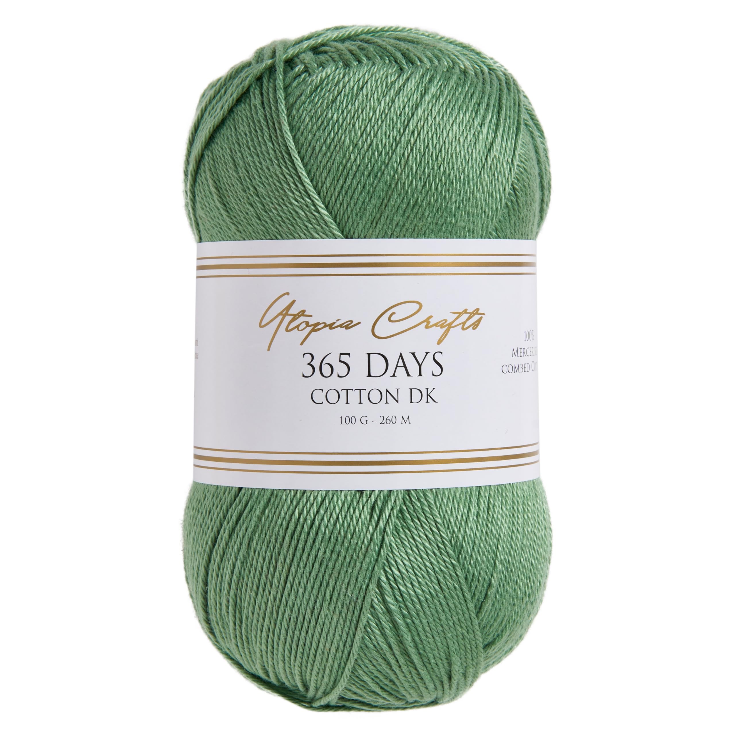 Utopia Crafts 365 Days Mercerised Combed Cotton DK Yarn for Knitting & Crochet 100g (Sage Mint) โ image 1