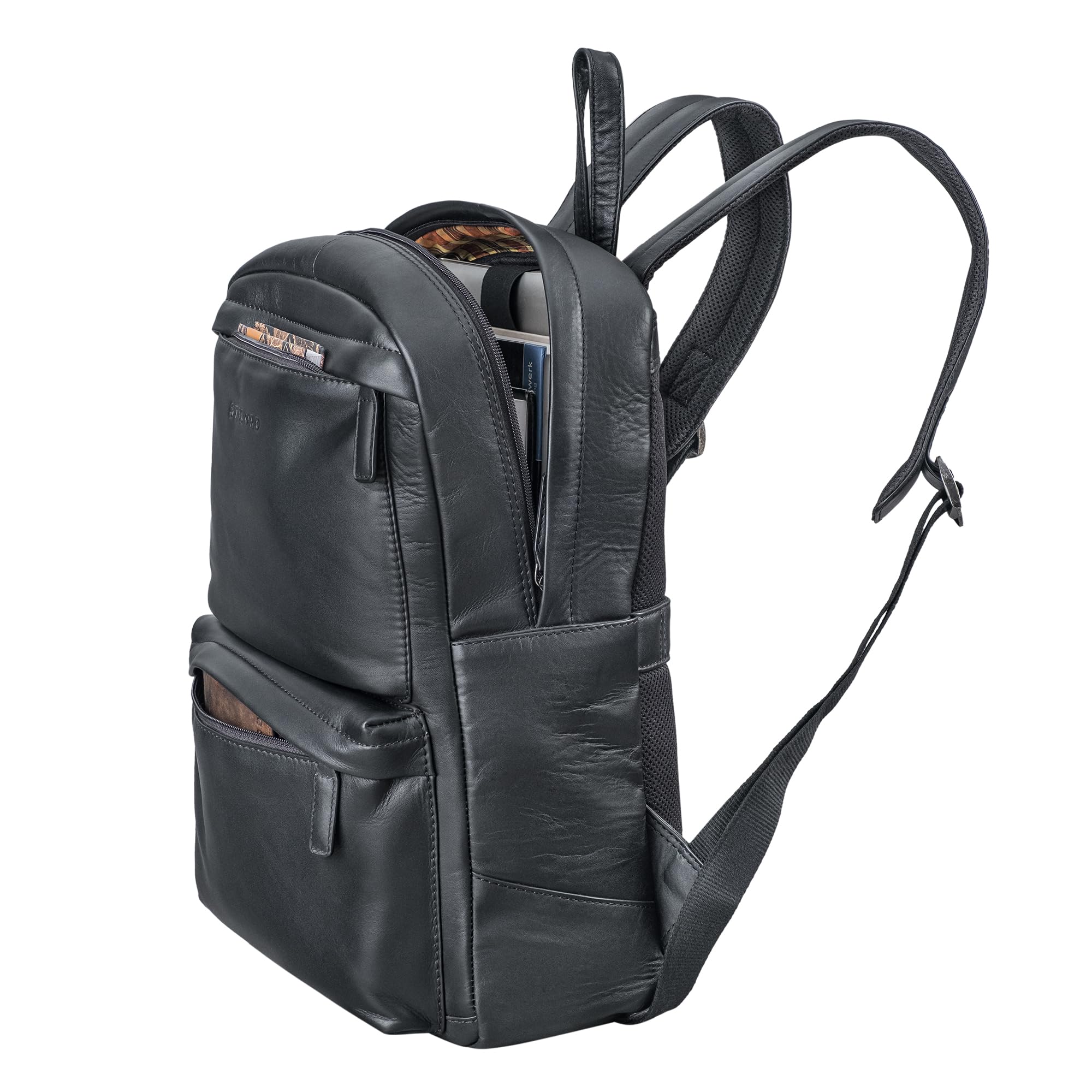 STILORD 'Erin' Zaino in Pelle Grande per Uomo e Donna Zaino porta PC 15-16 Pollici Backpack Vintage Zaino per Ufficio Università e Business in Cuoio Autentico
