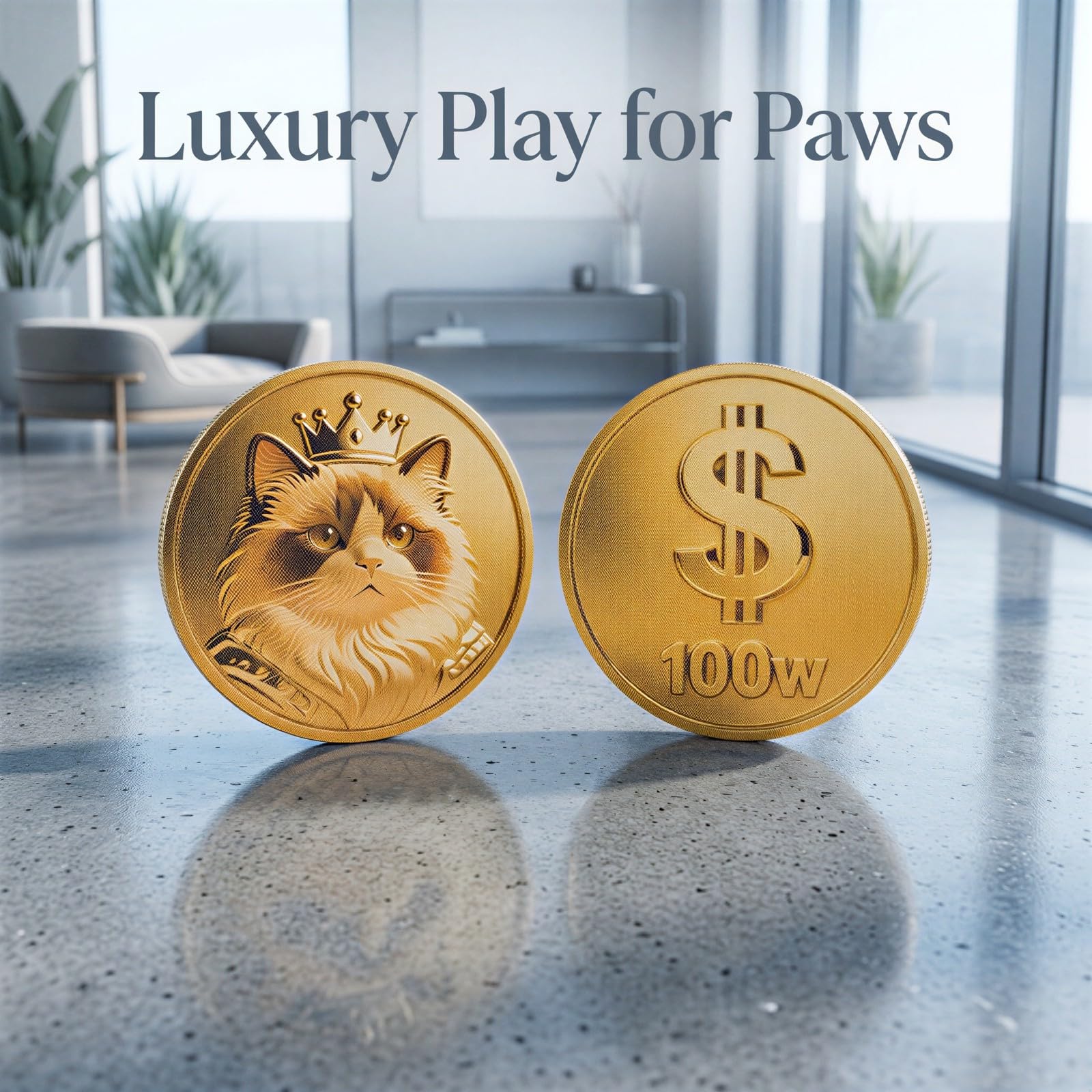 Griffoir pour Chat, Carton à gratter Mural Double Face, Motif Emblème de Fortune d’Un côté et Motif Monnaie de l’Autre, pour Chats d’intérieur, Tapis de griffage pour Jouer et se Reposer