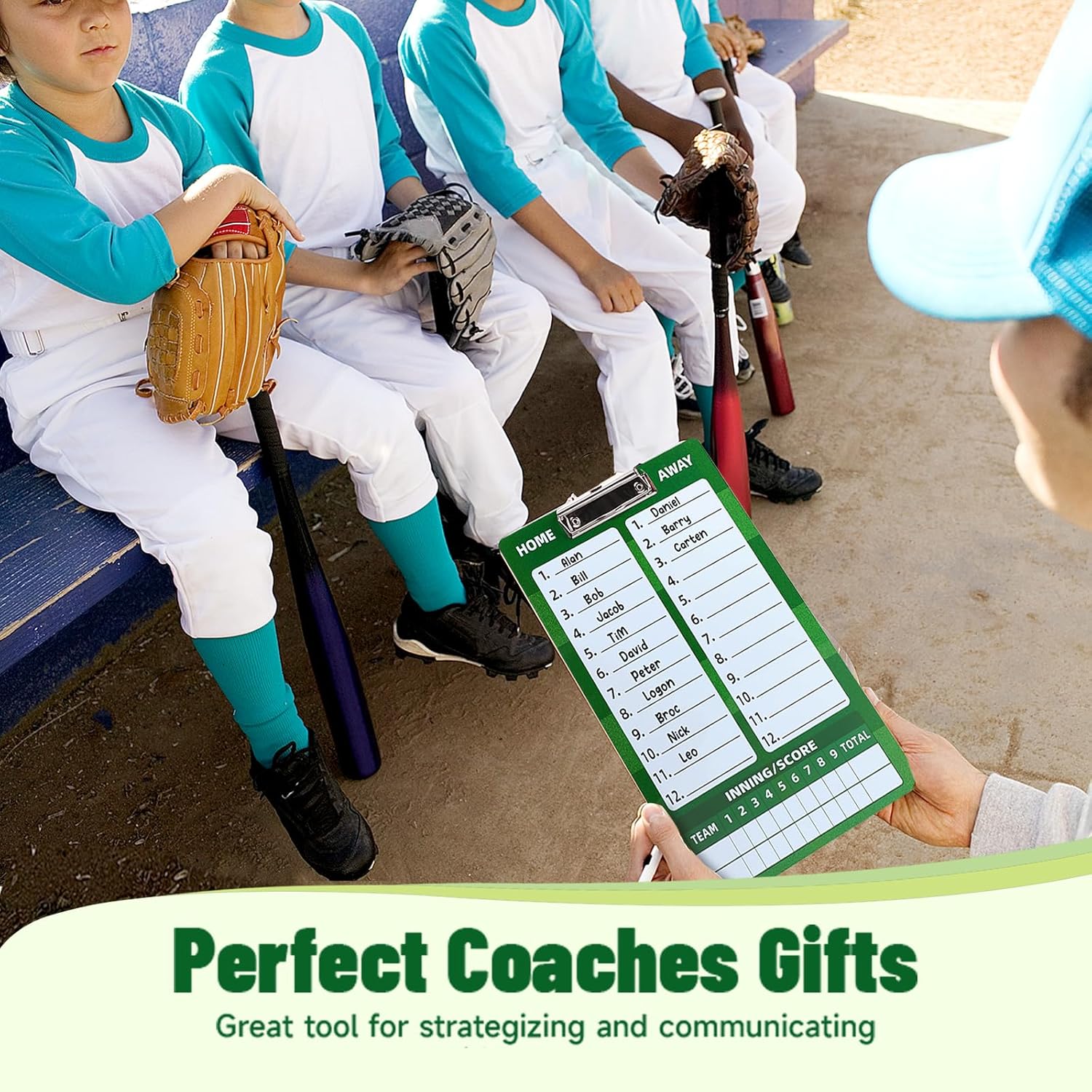 Baseball Dry Erase Coaches Clipboard, Baseball Dry Erase Coaching Board Double-Sided Baseball White Board for Coaches Writable and Erasable Baseball Clipboard Dry Erase Baseball Lineup Board