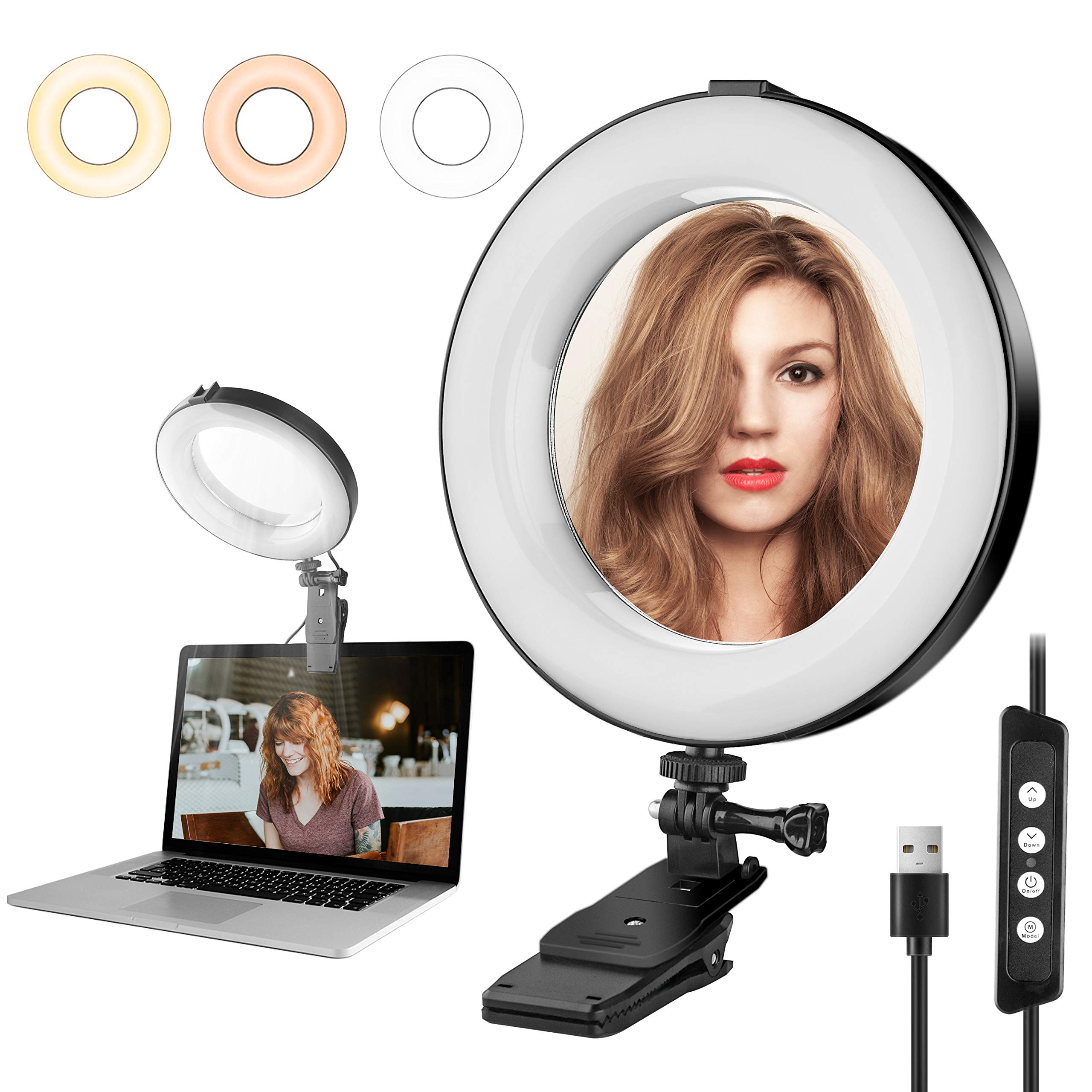 Buy 8.2" Desk Ring Light with Mirror for Laptop & Computer, Ringlight