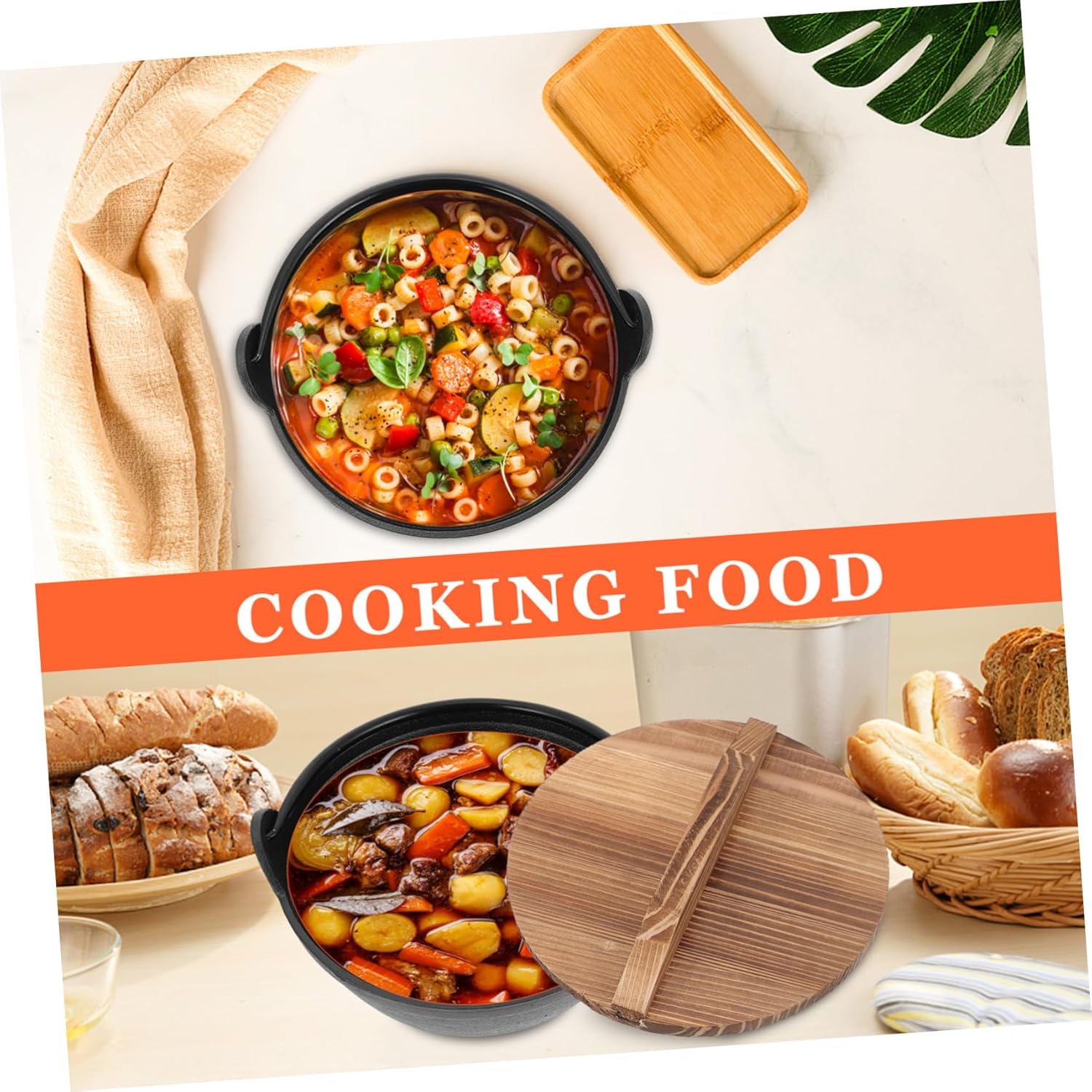 Non-stick Iron Stew Pot Soup Pot for Hot Soup Stew Cooking Braised Chicken