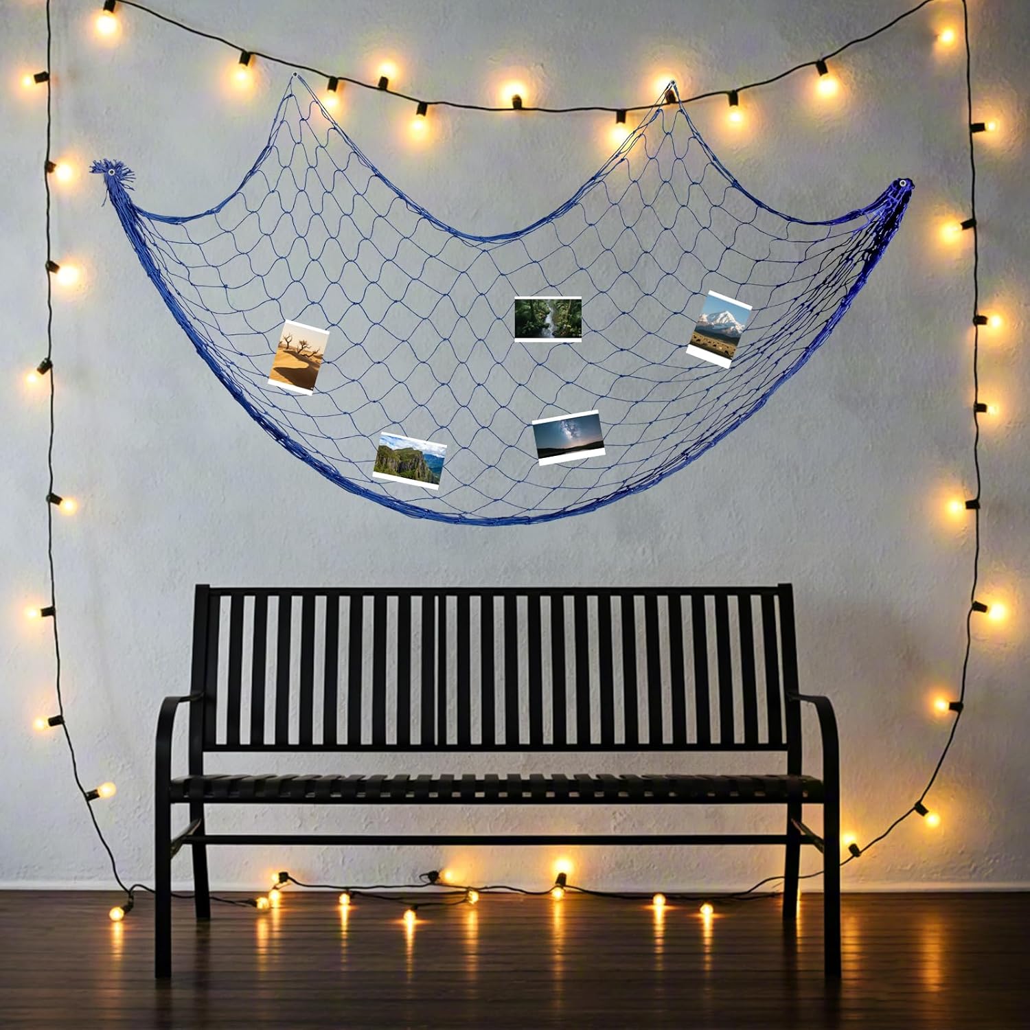 14 Pack Natural Fish Netting Decorative 80 x 40 Inch Beach Ocean Decoration Fish Net Photo Decorations Pirate Nautical Sea Party Decorations Picture for Wall Hanging (7 Colors)